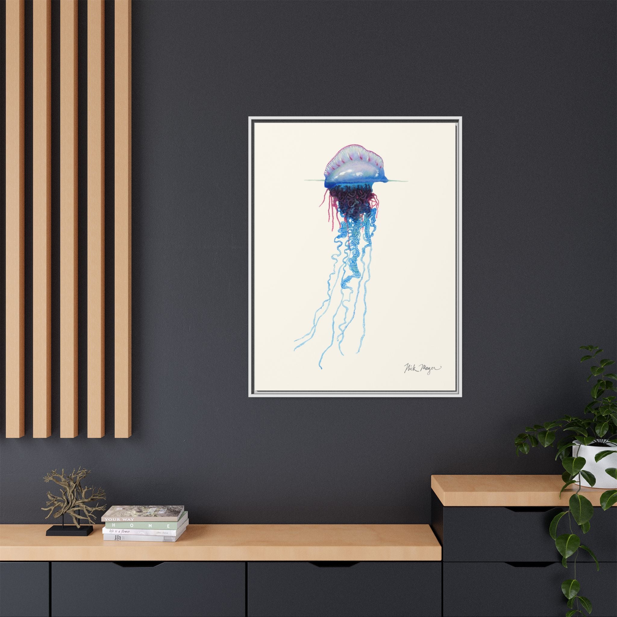 Portuguese Man O' War Framed Canvas Print Printify
