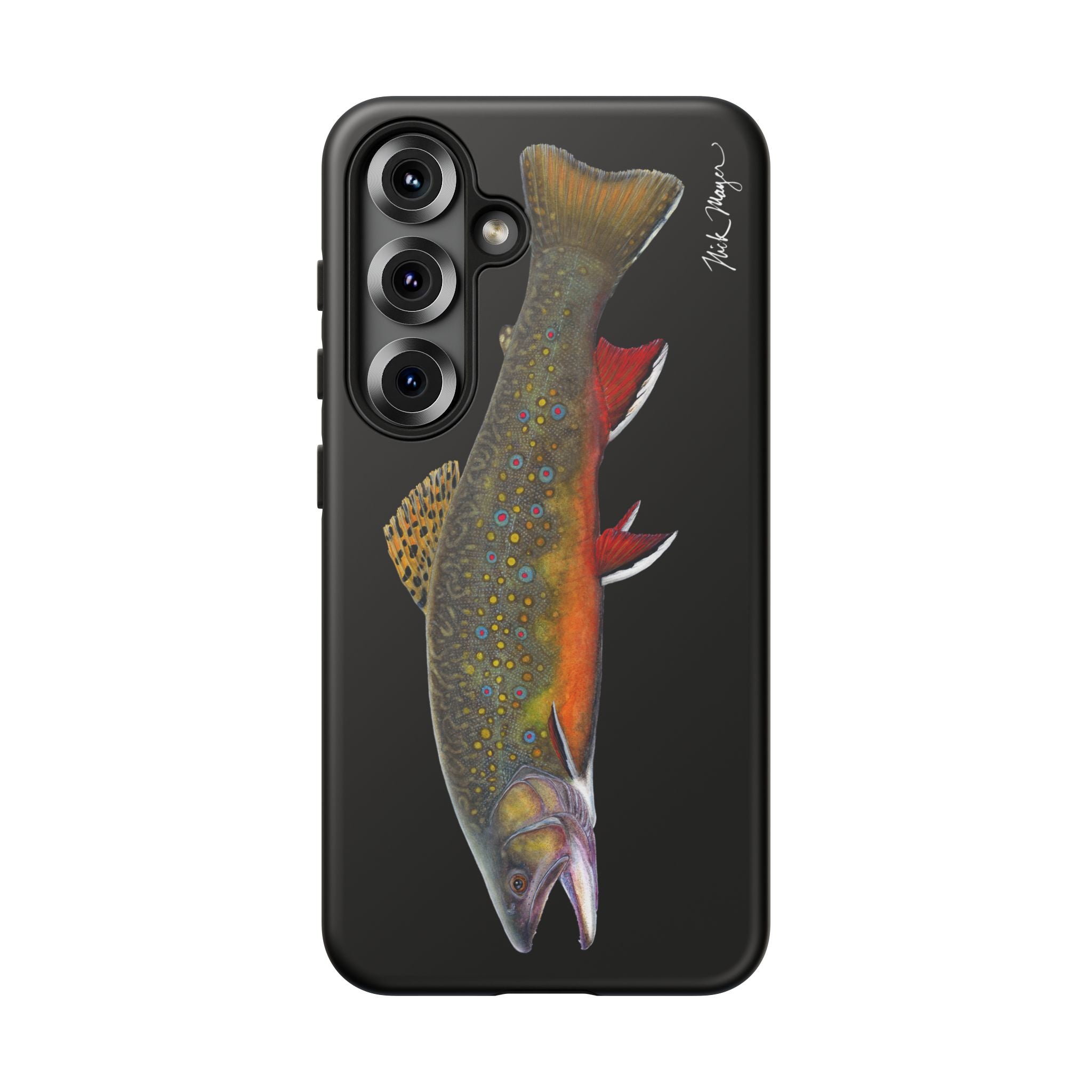 Brook Trout Black Phone Cases (Samsung) Printify
