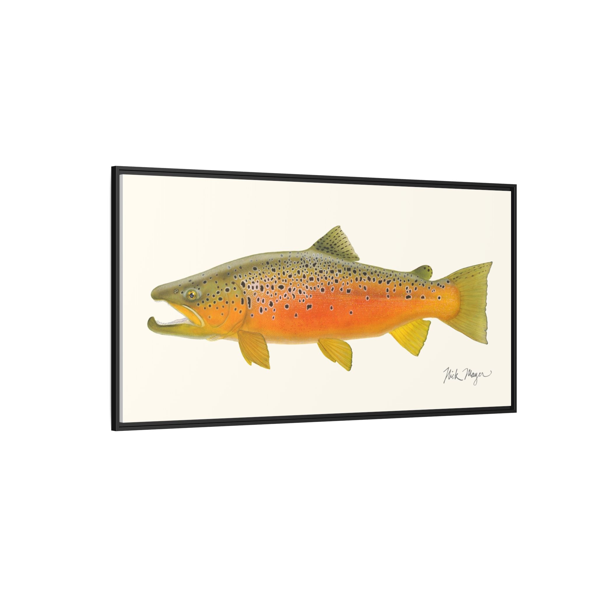 Brown Trout II Framed Canvas Print Printify