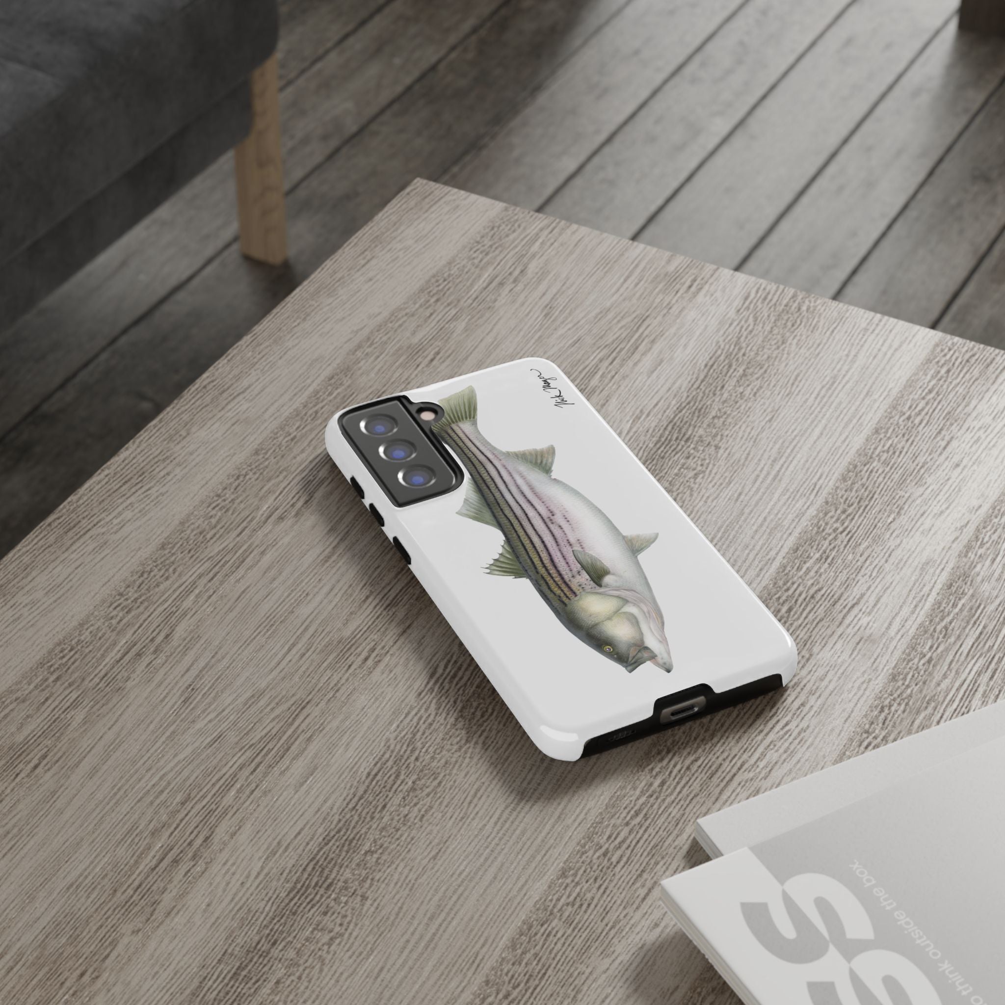 30 lb Striper White Phone Case (Samsung) Printify