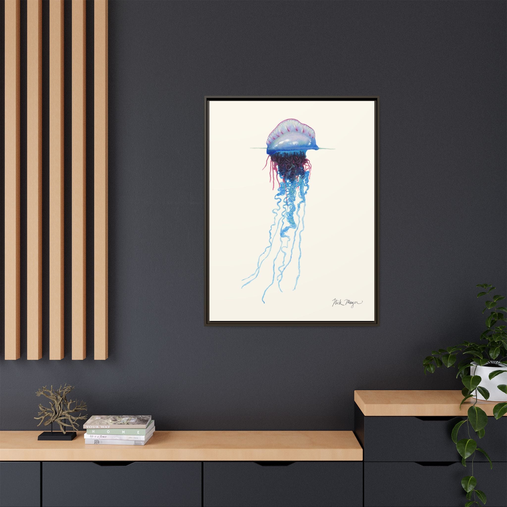 Portuguese Man O' War Framed Canvas Print Printify