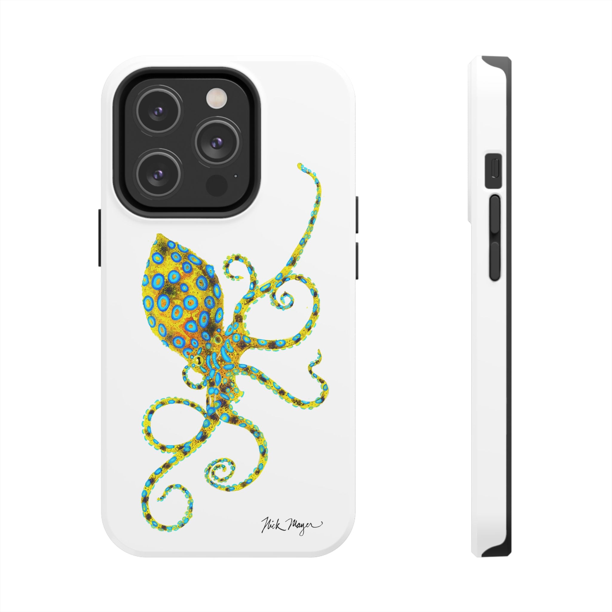 Blue Ringed Octopus White Phone Case (iPhone)