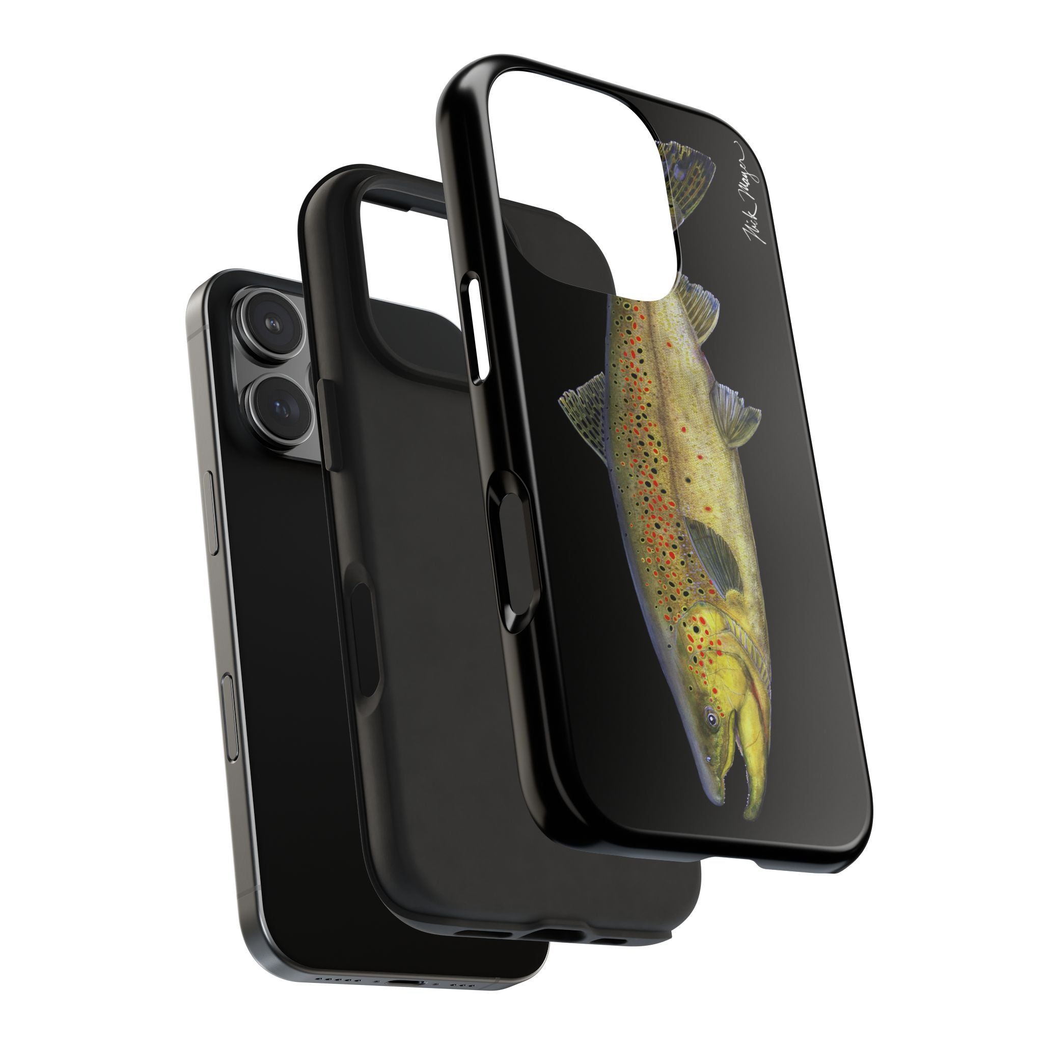 Brown Trout Black Phone Case (iPhone)