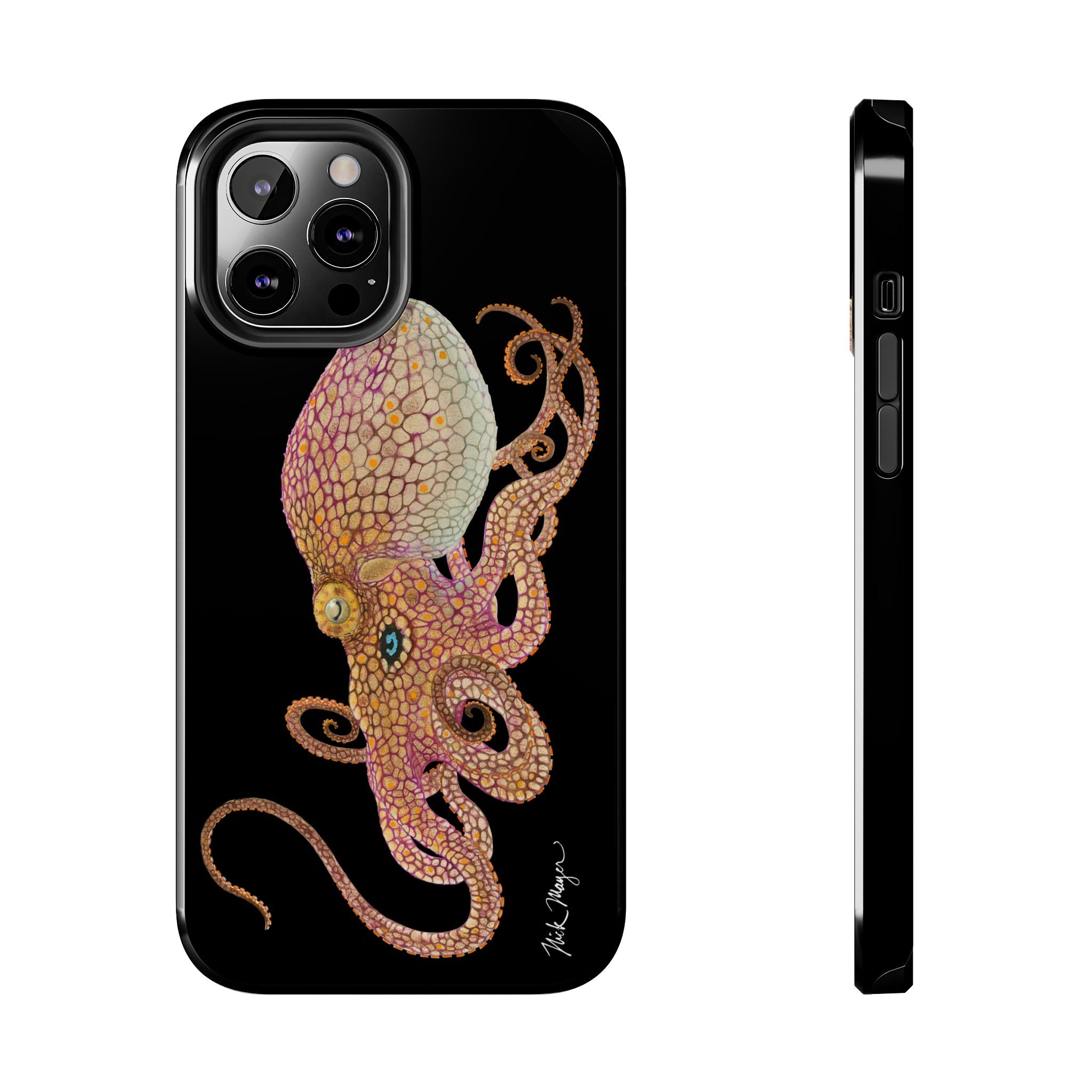 Two Spot Octopus Black Phone Case (iPhone)