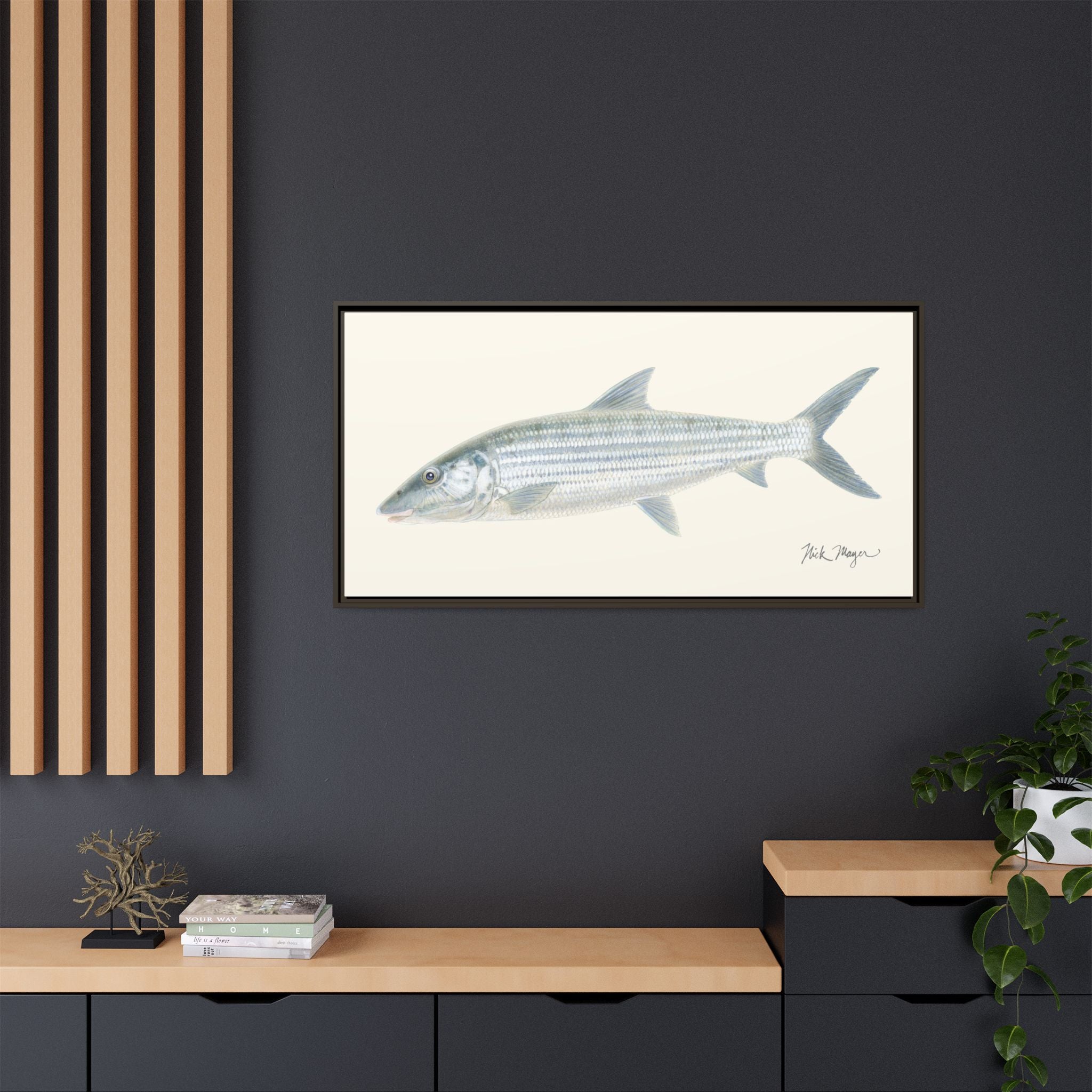 Bonefish Framed Canvas Print Printify