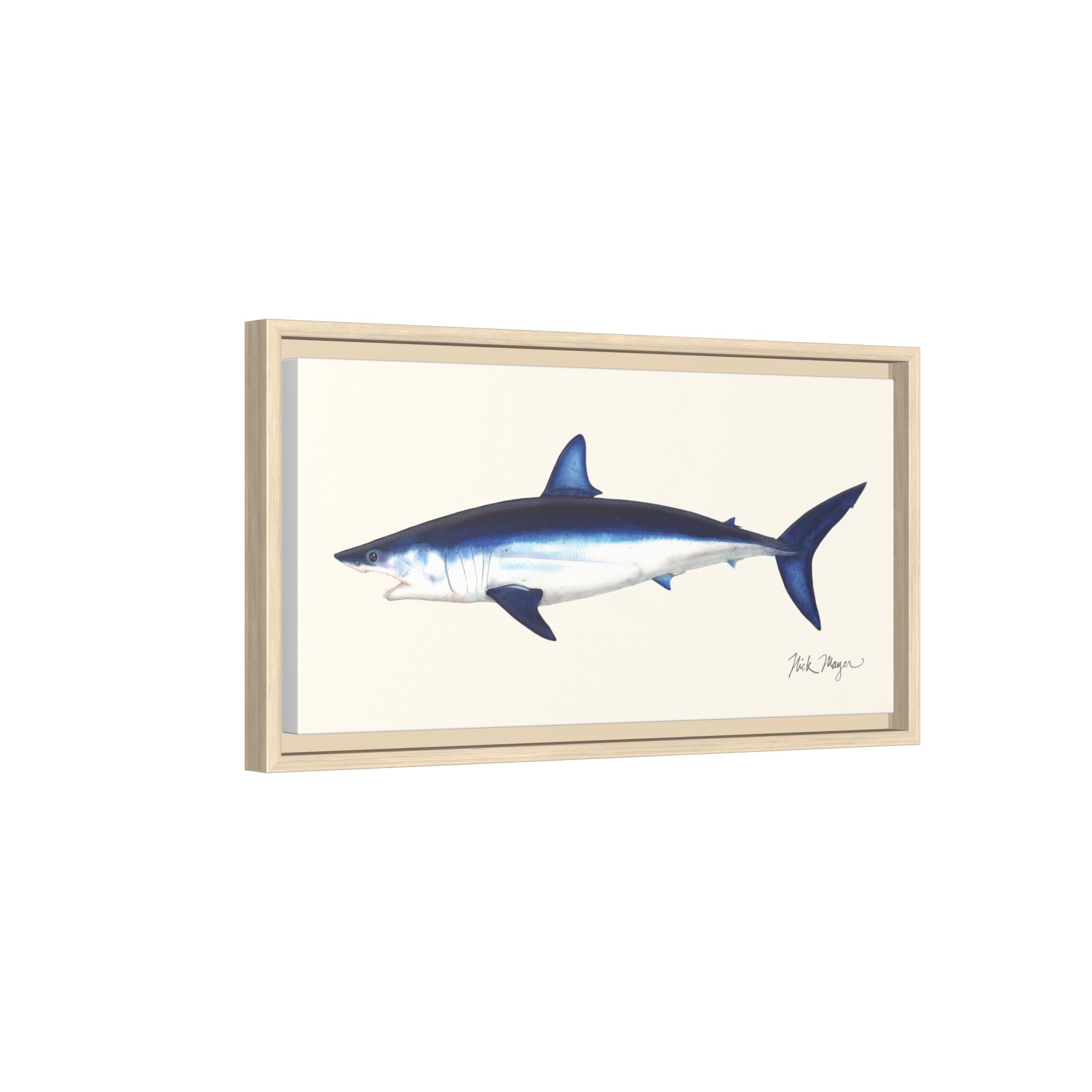 Mako Shark Framed Canvas Print Printify