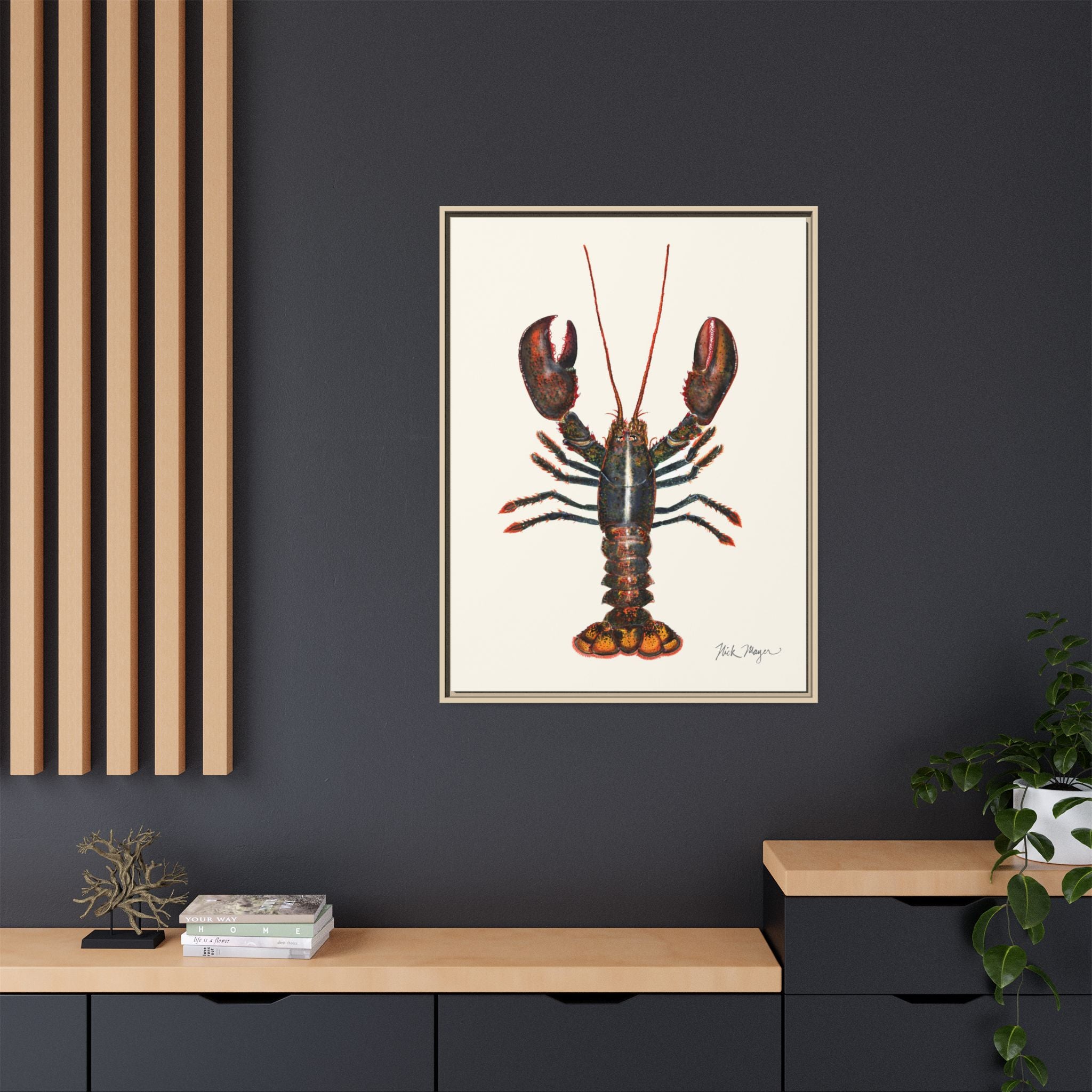 Northern Lobster Framed Canvas Print Printify