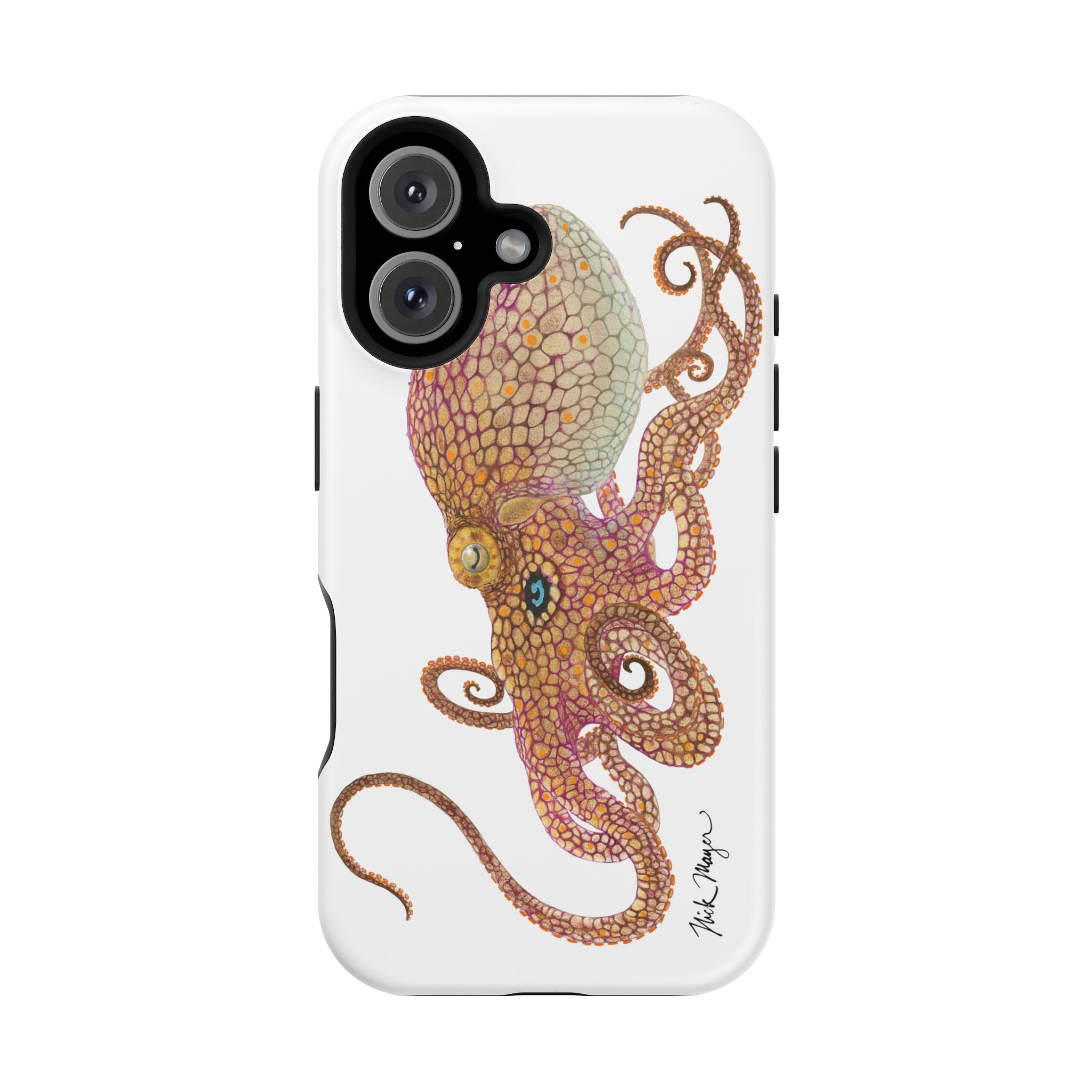Two Spot Octopus MagSafe White iPhone Case