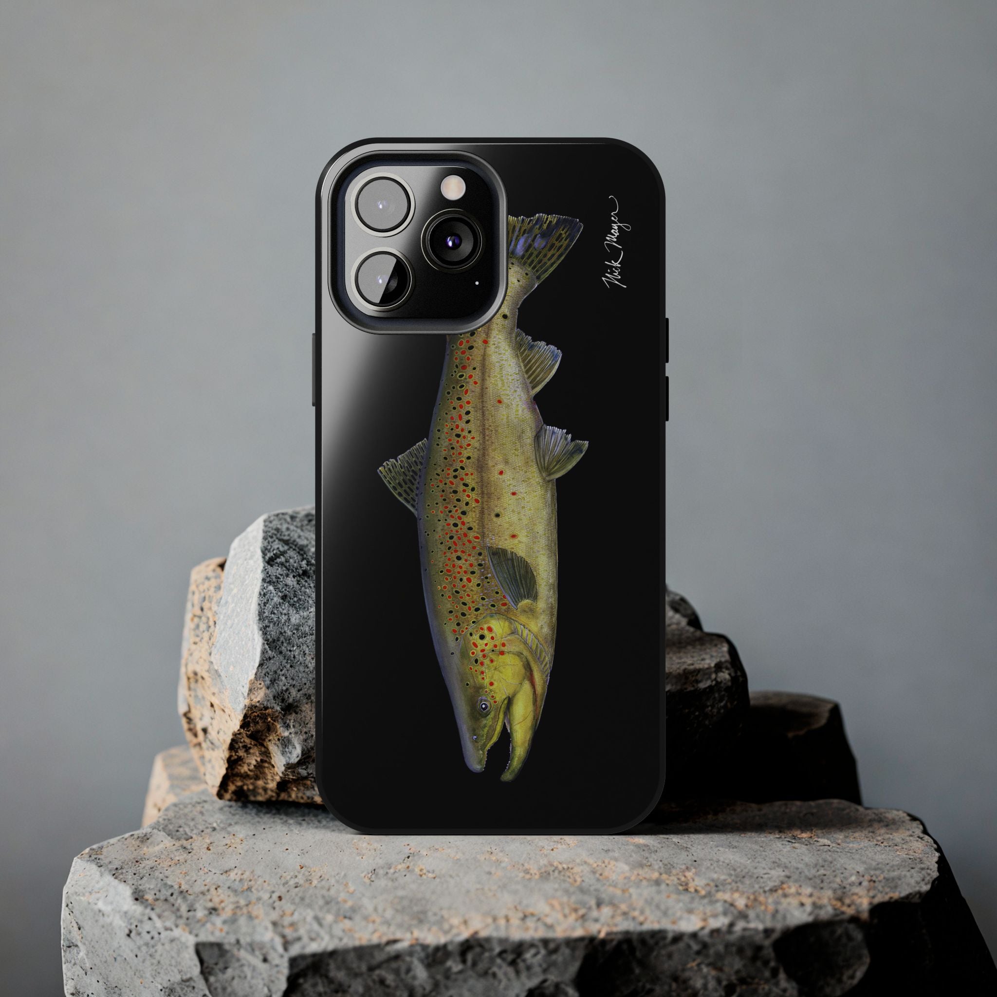 Brown Trout Black Phone Case (iPhone)