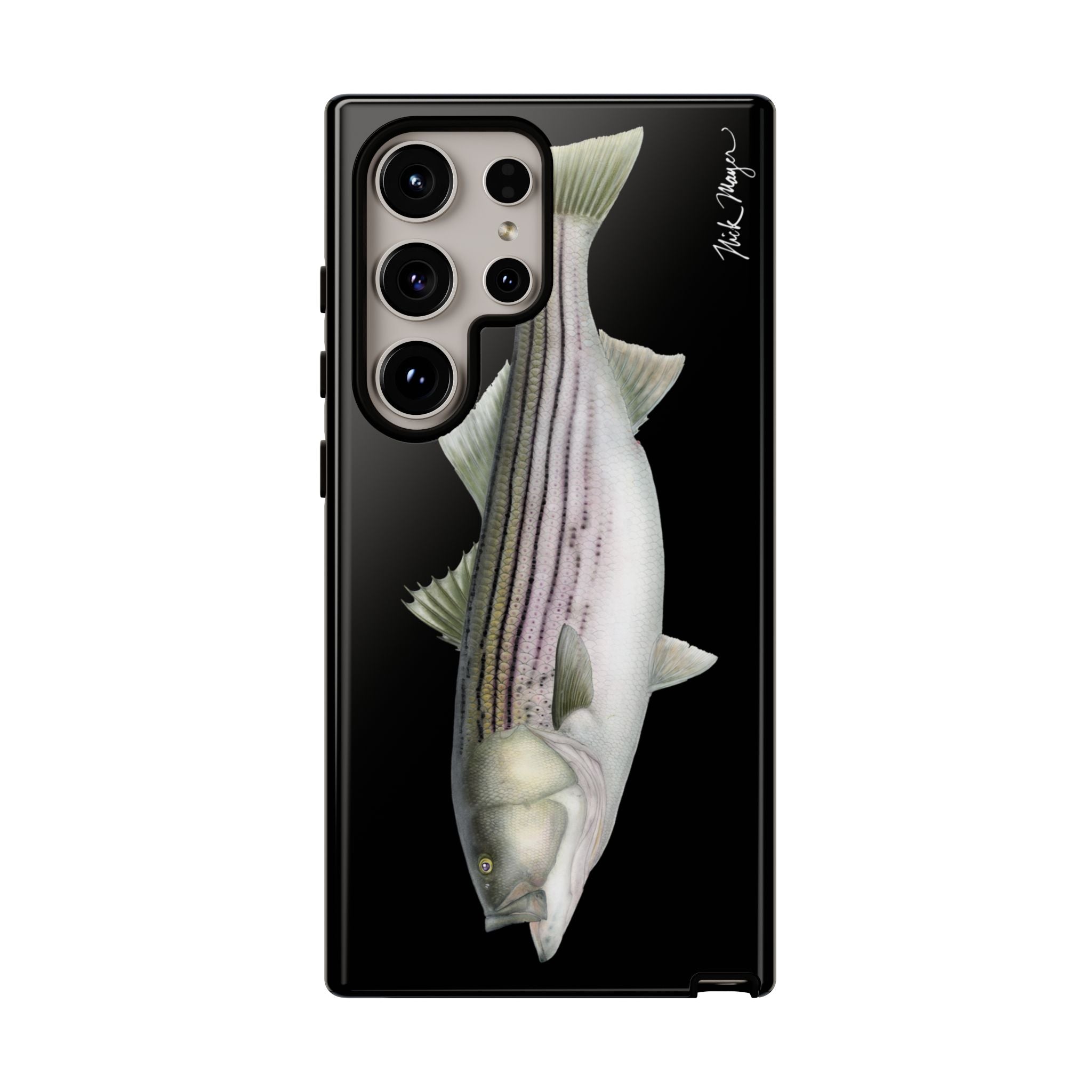 30 lb Striper Black Phone Case (Samsung) Printify