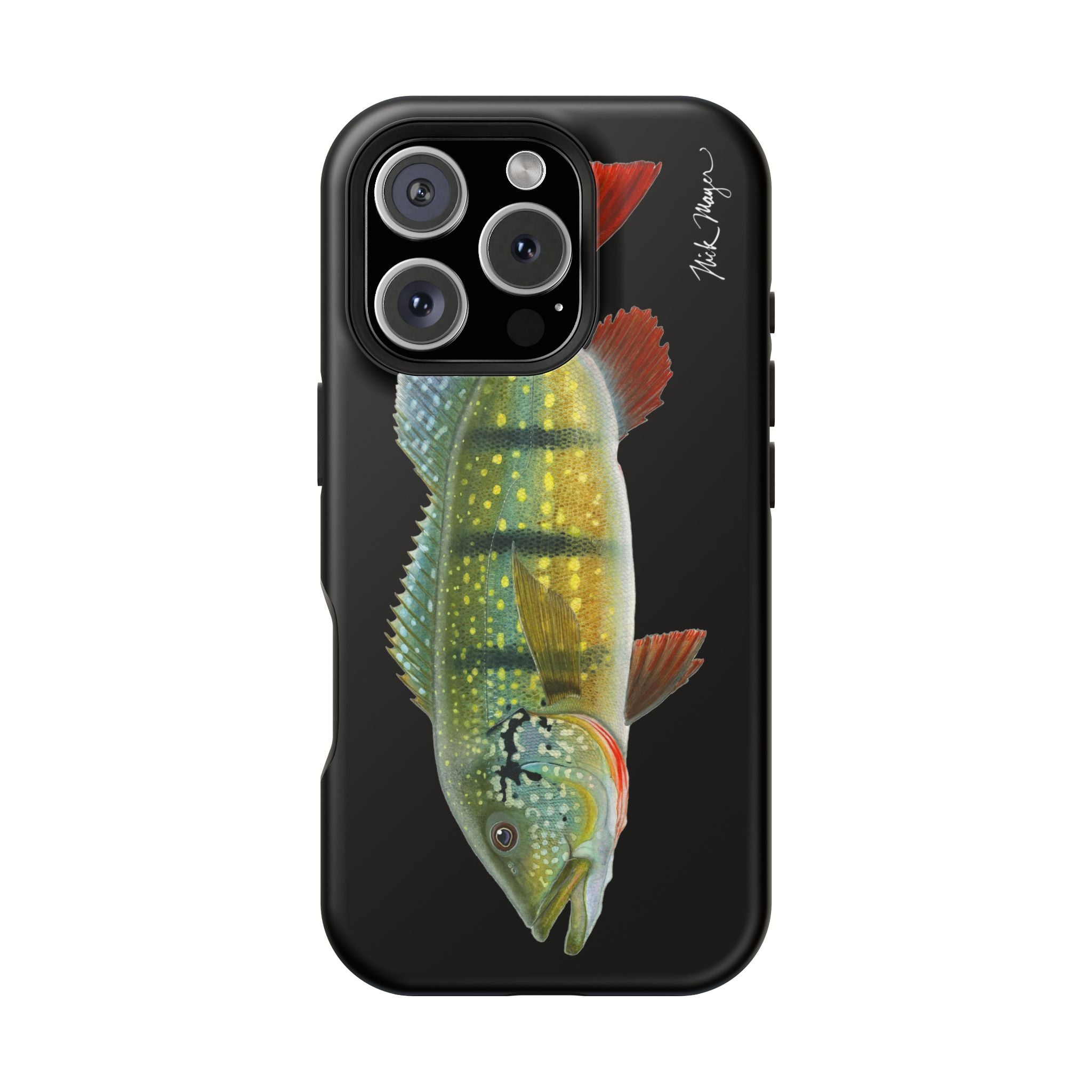 Peacock Bass MagSafe Black iPhone Case