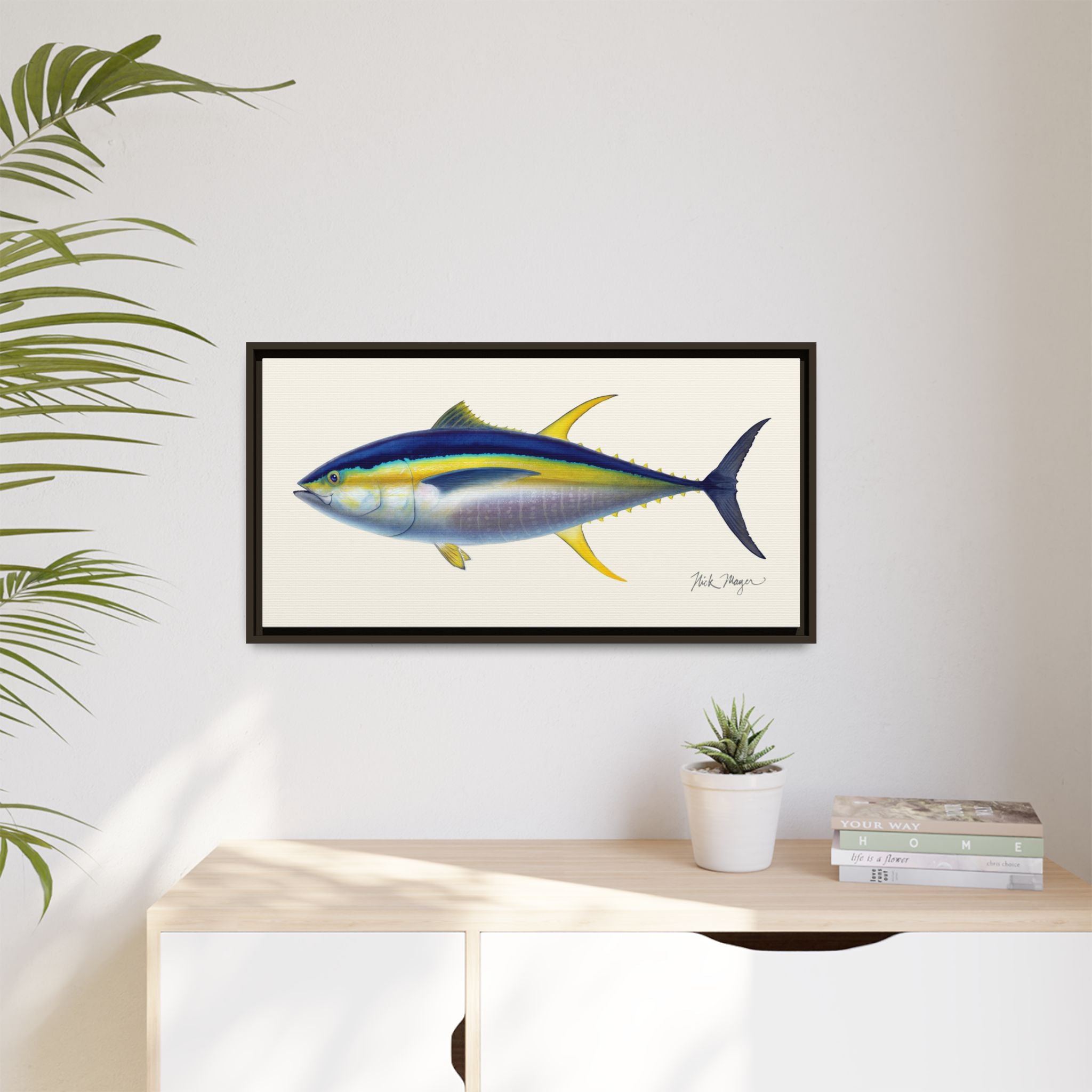 Yellowfin Tuna Framed Canvas Print Printify