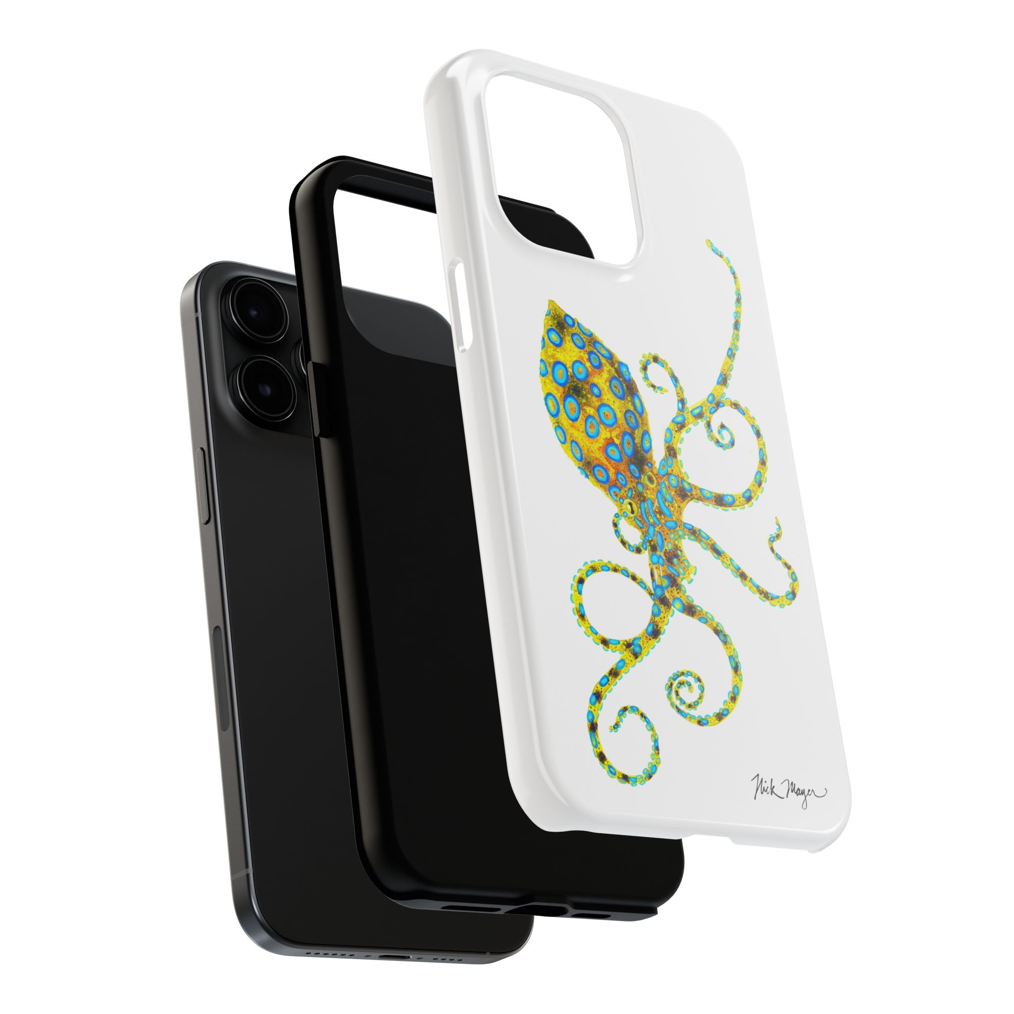 Blue Ringed Octopus White Phone Case (iPhone)