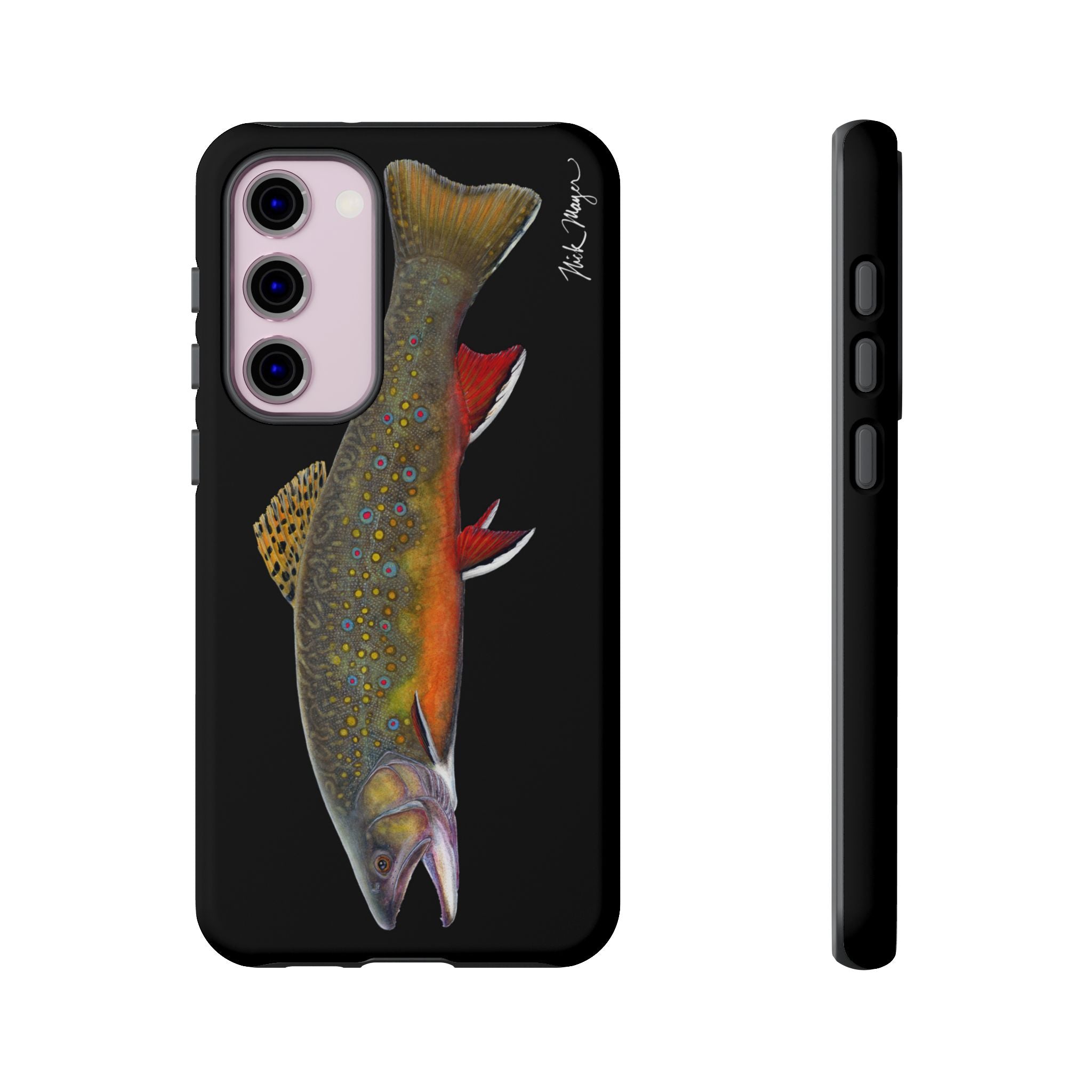 Brook Trout Black Phone Cases (Samsung) Printify