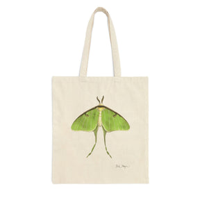 Luna Moth Cotton Canvas Tote Bag