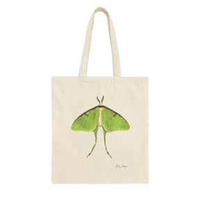 Luna Moth Cotton Canvas Tote Bag