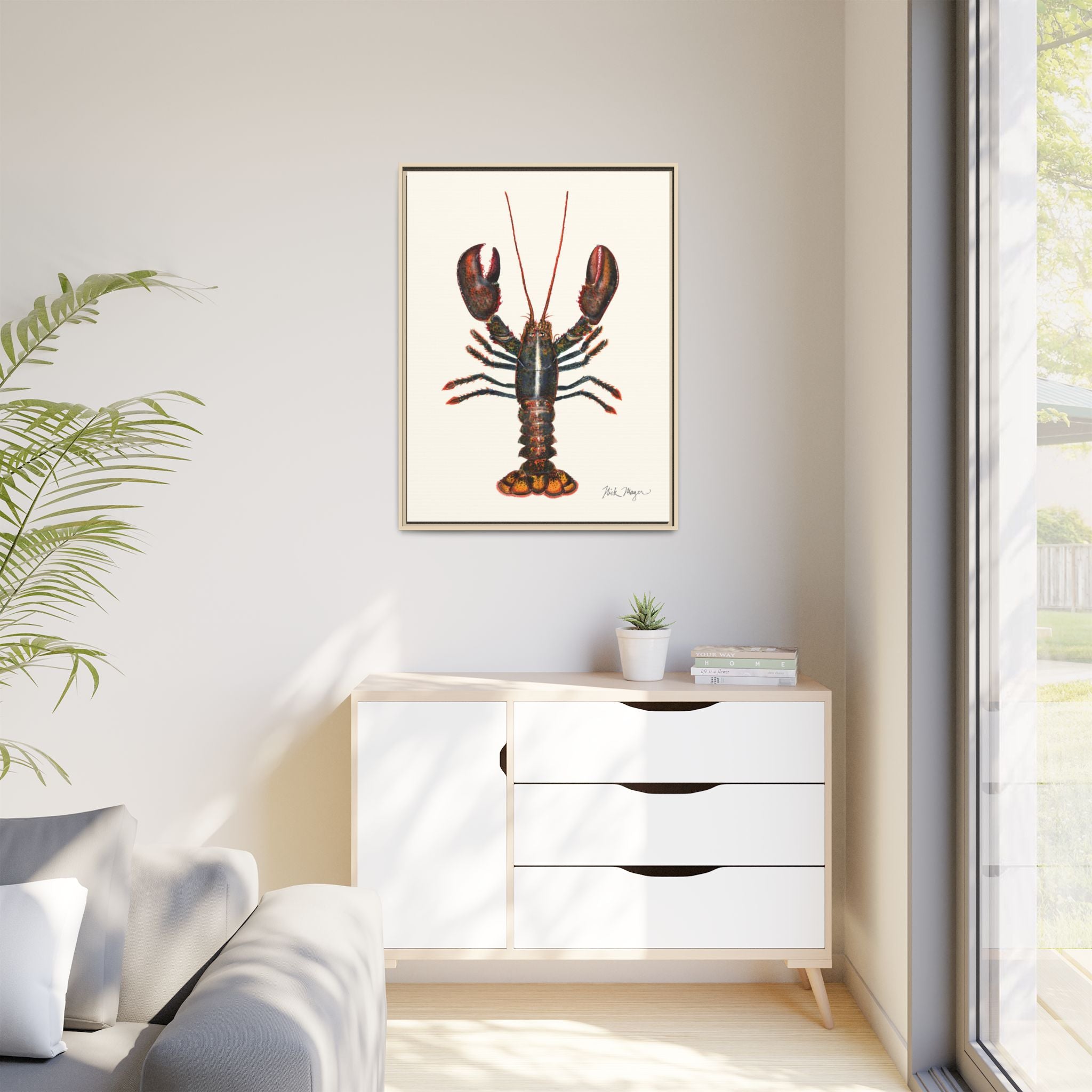 Northern Lobster Framed Canvas Print Printify