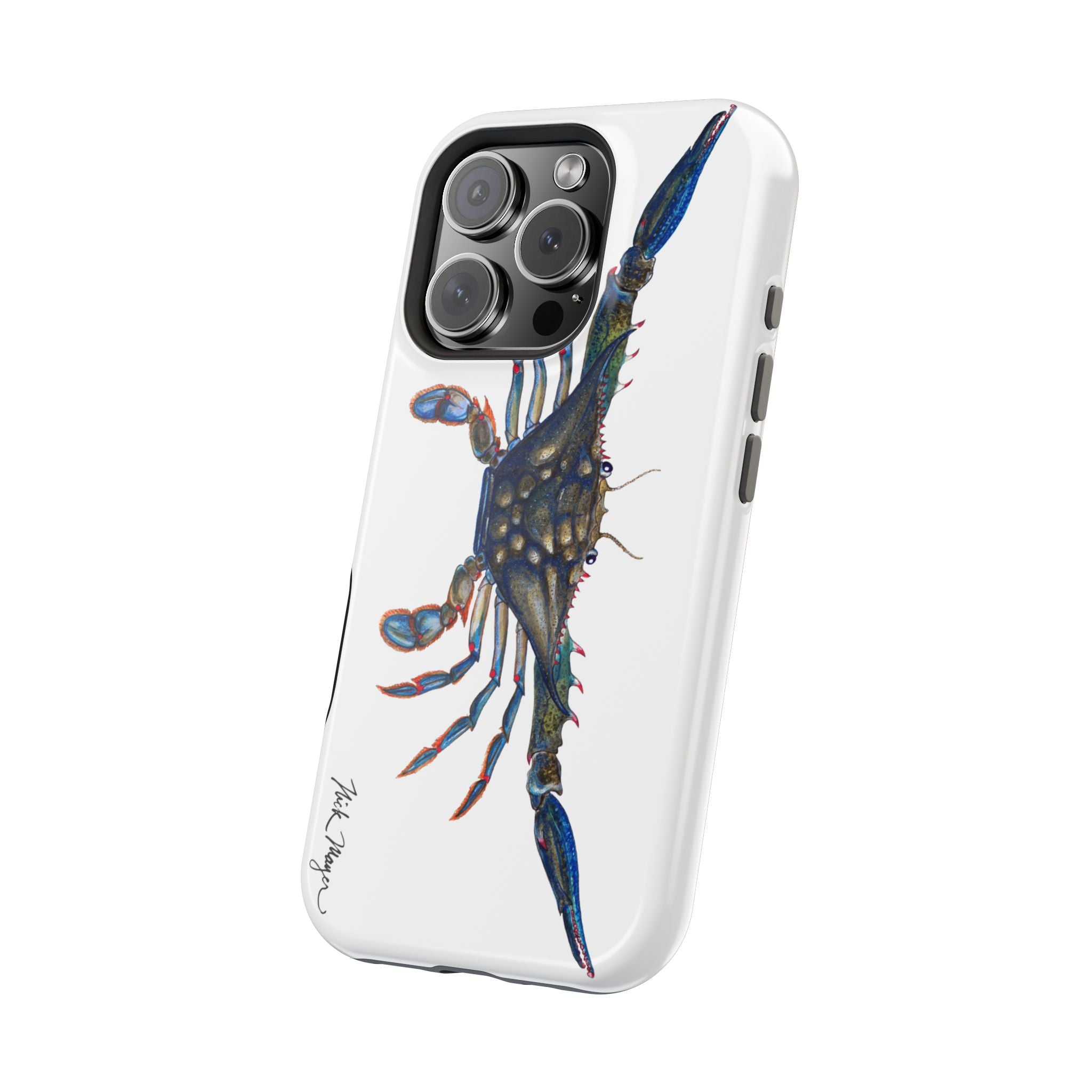Blue Crab MagSafe White iPhone Case