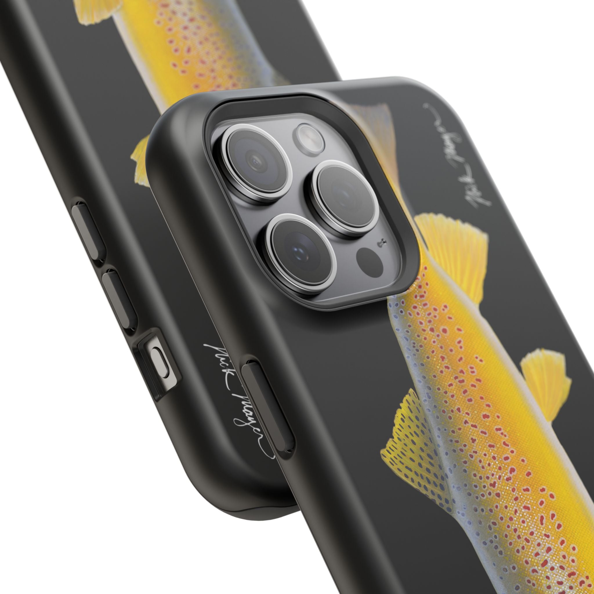 Brown Trout 3 Black MagSafe iPhone Case