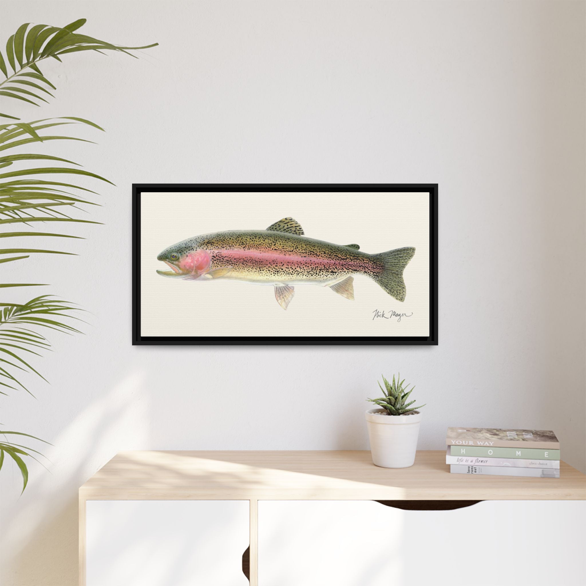 Rainbow Trout Framed Canvas Print Printify