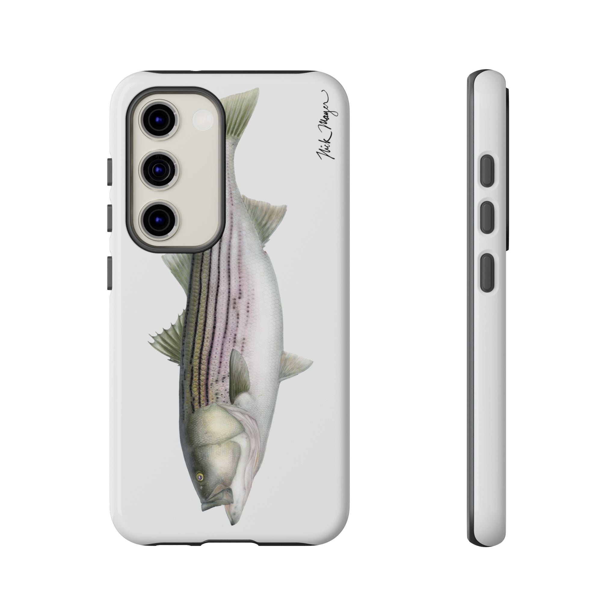 30 lb Striper White Phone Case (Samsung) Printify