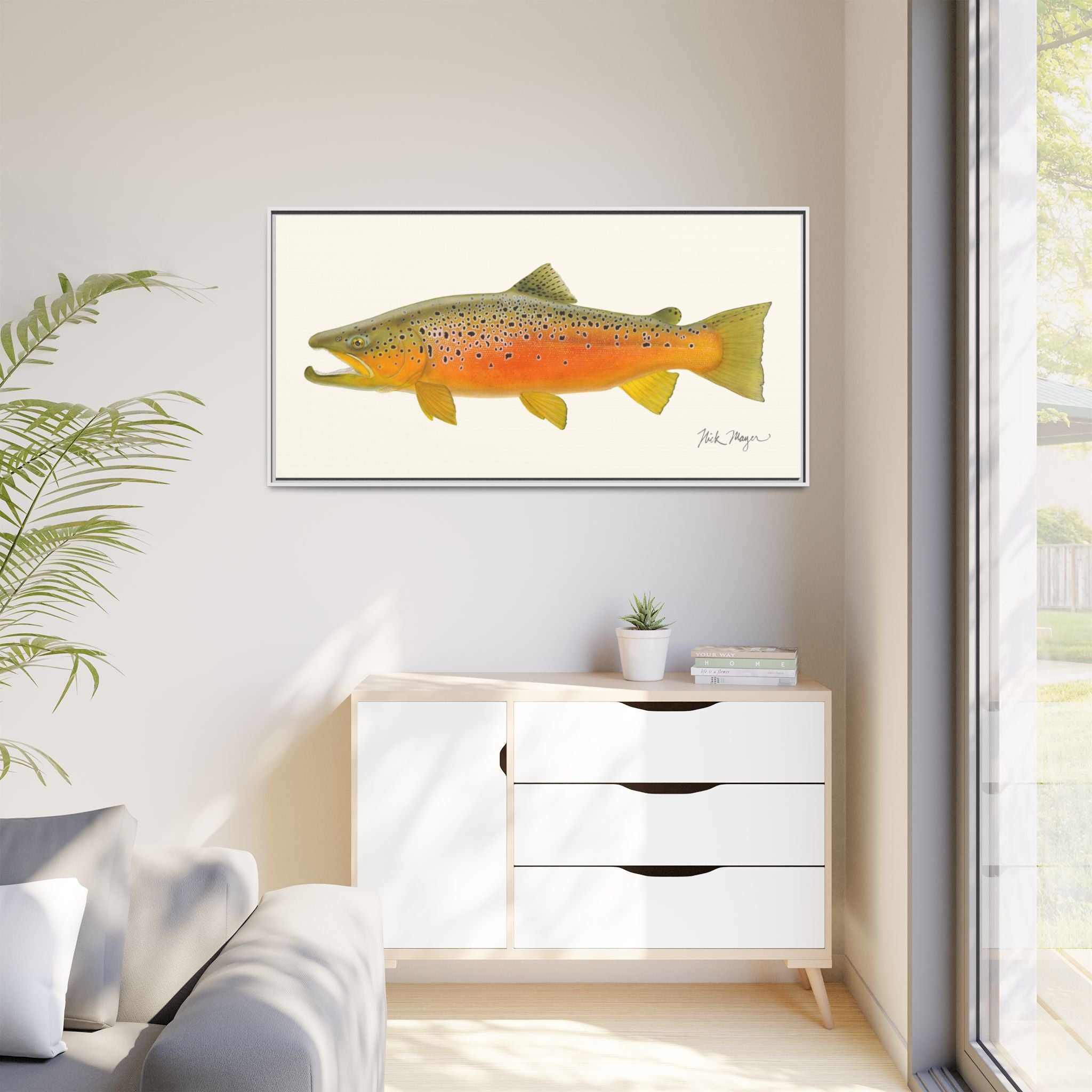 Brown Trout II Framed Canvas Print Printify