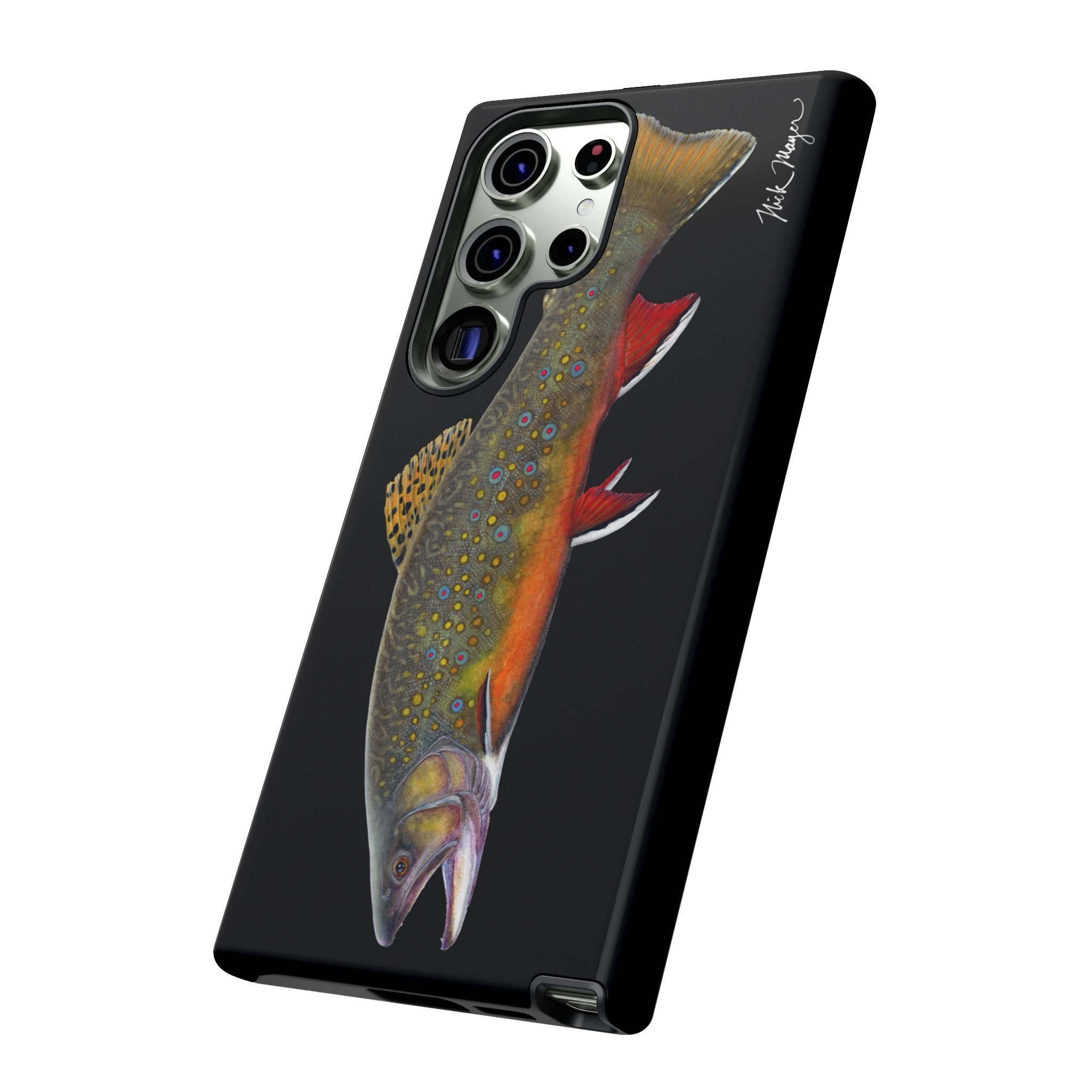 Brook Trout Black Phone Cases (Samsung) Printify