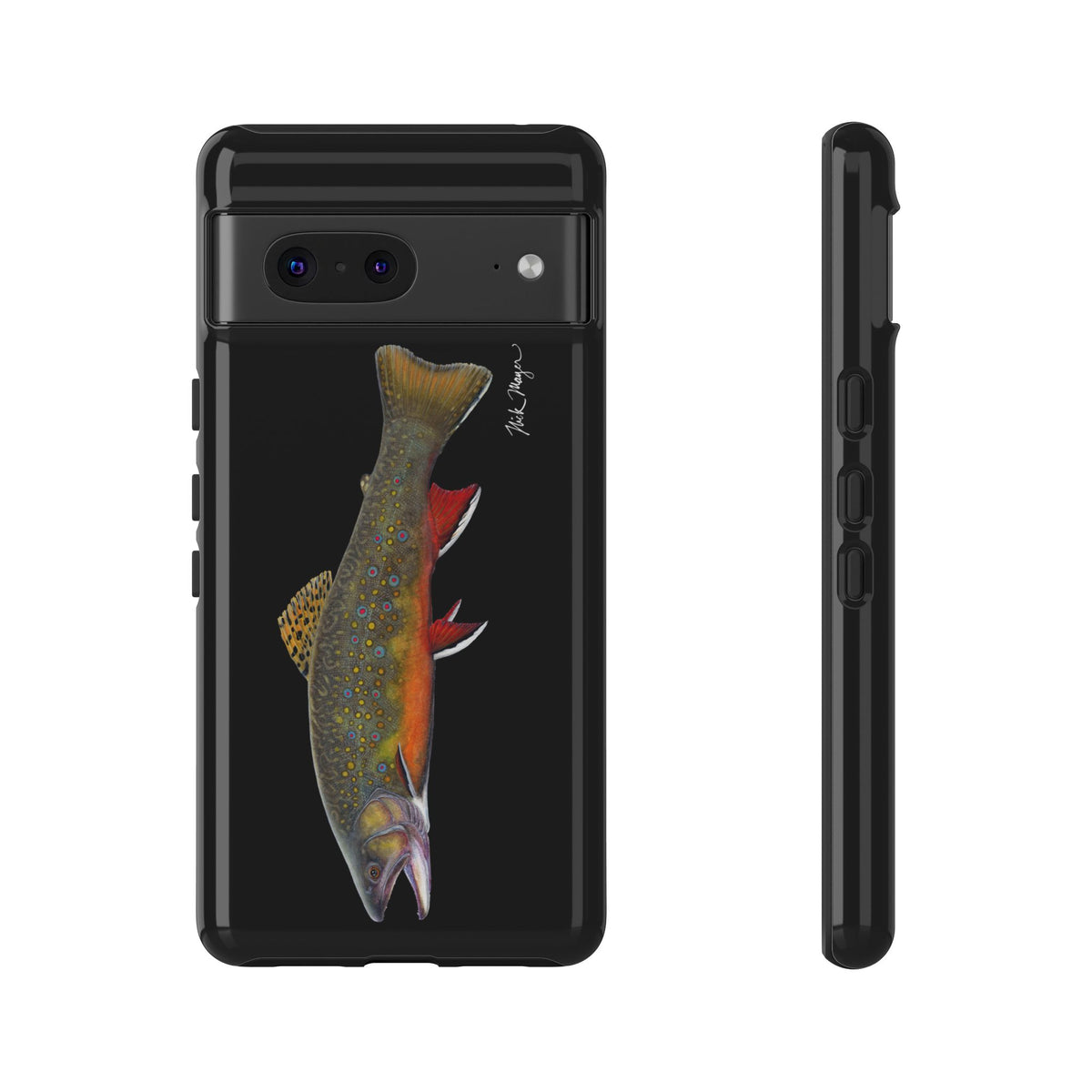 Brook Trout Black Phone Cases (Samsung) Printify