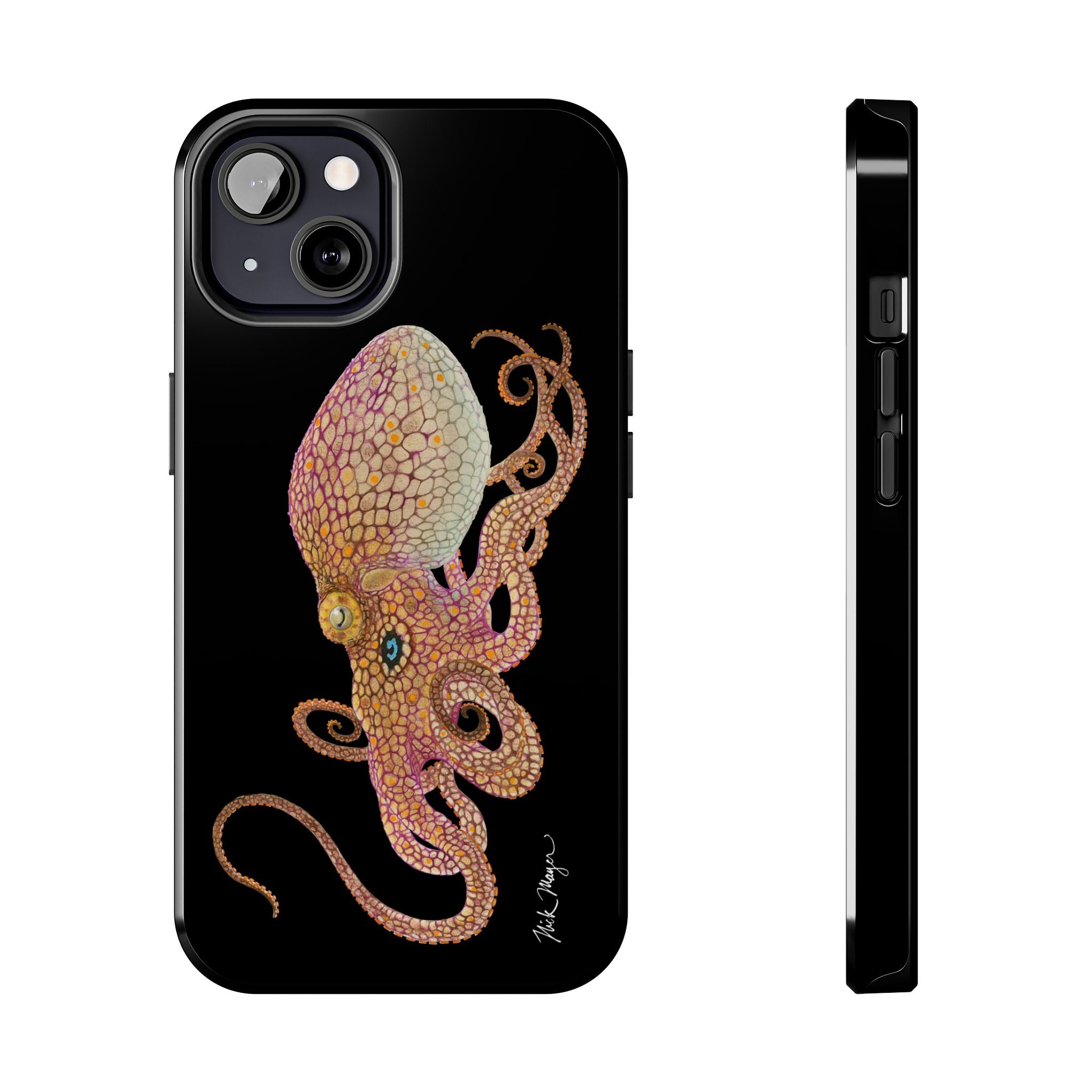 Two Spot Octopus Black Phone Case (iPhone)