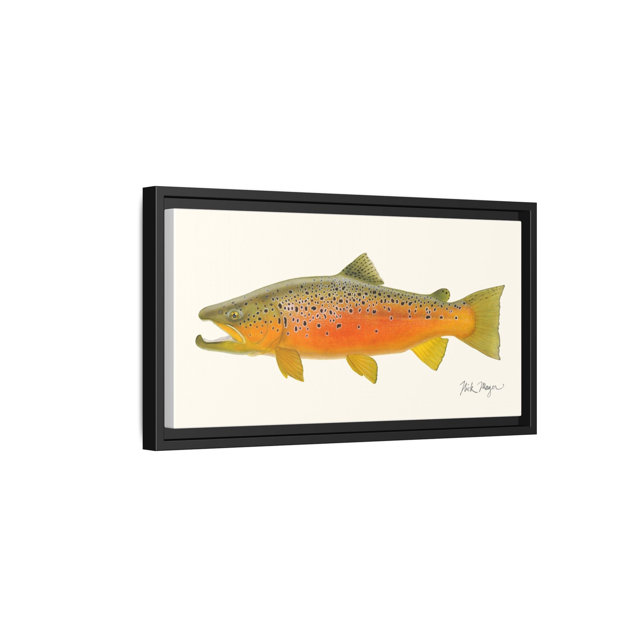 Brown Trout II Framed Canvas Print Printify