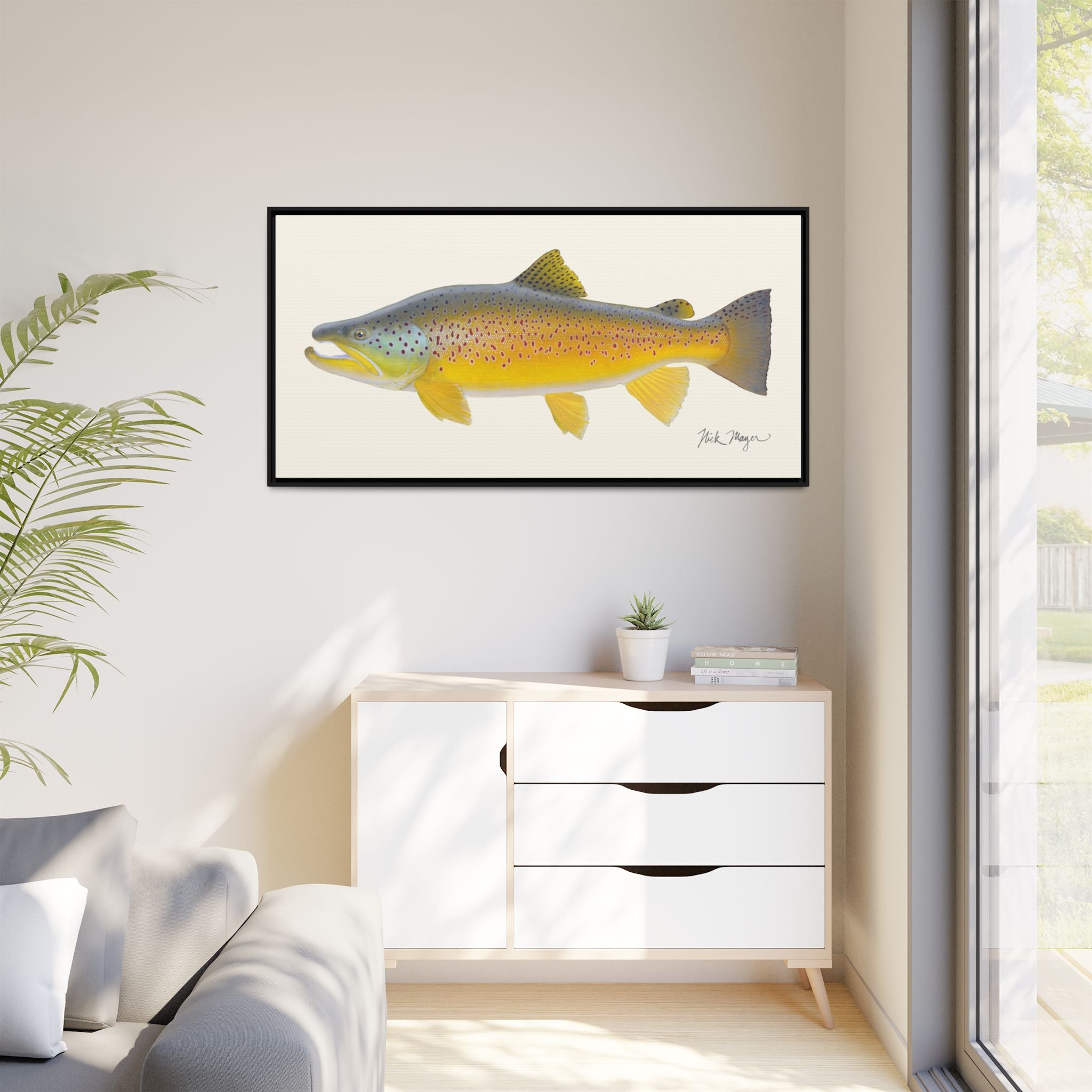 Brown Trout III Framed Canvas Print Printify