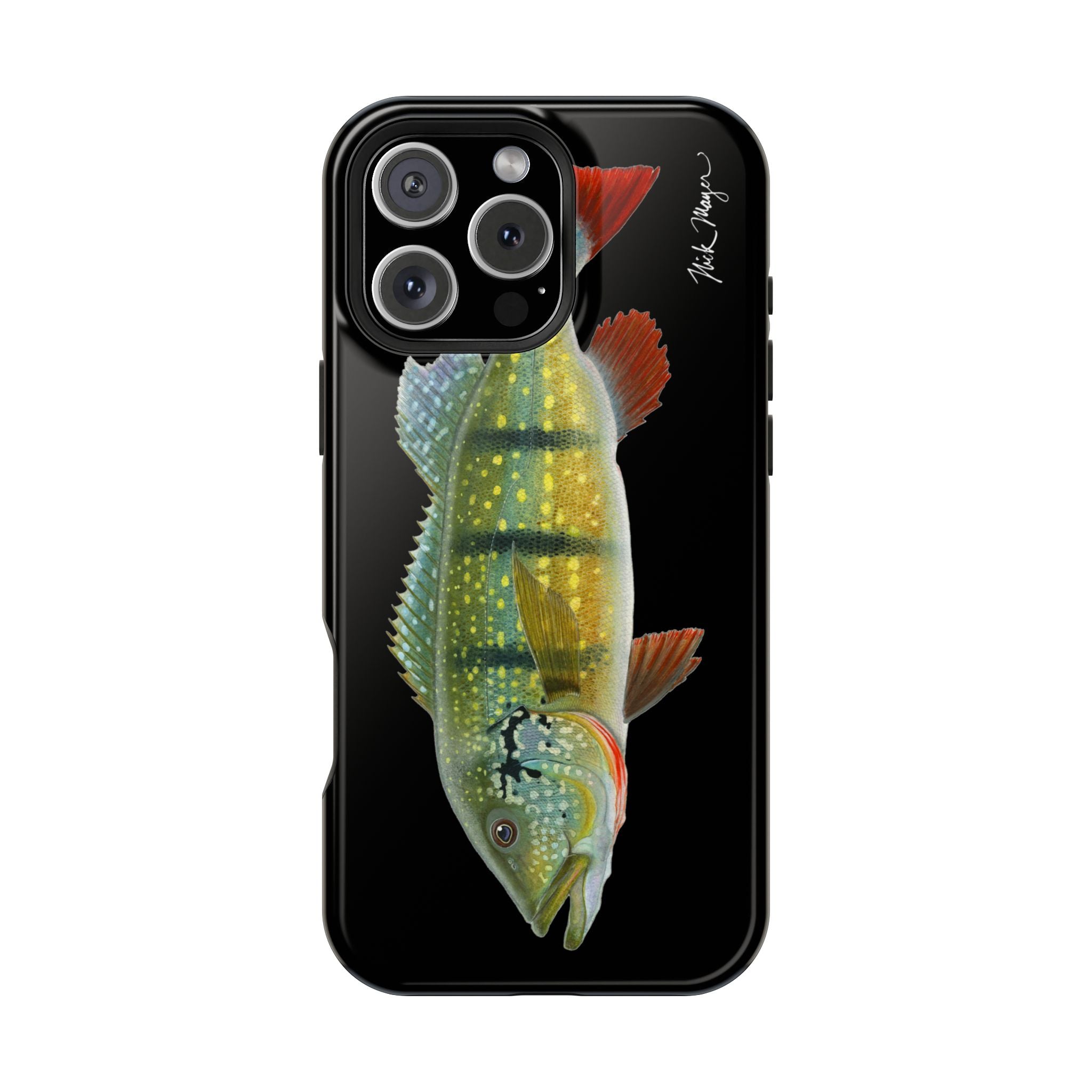 Peacock Bass MagSafe Black iPhone Case