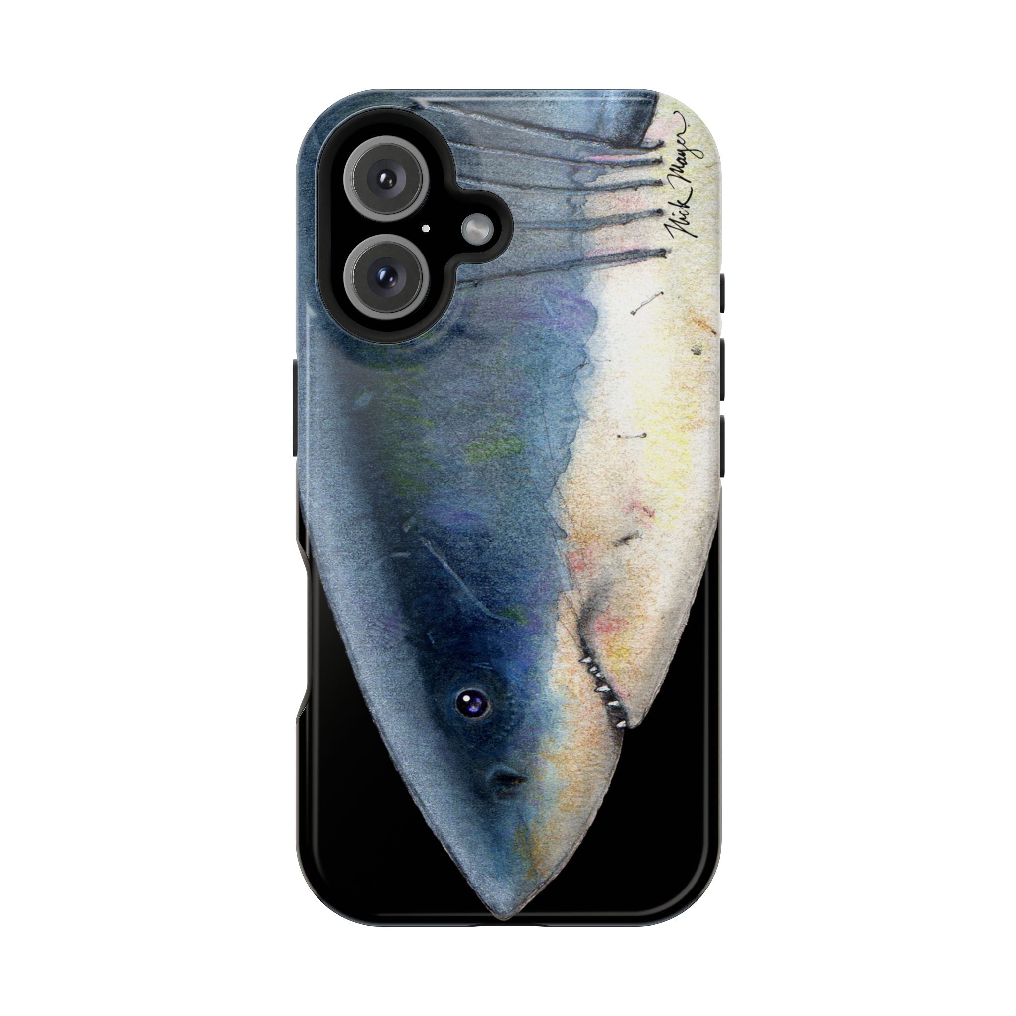 Great White Shark Face MagSafe Black iPhone Case