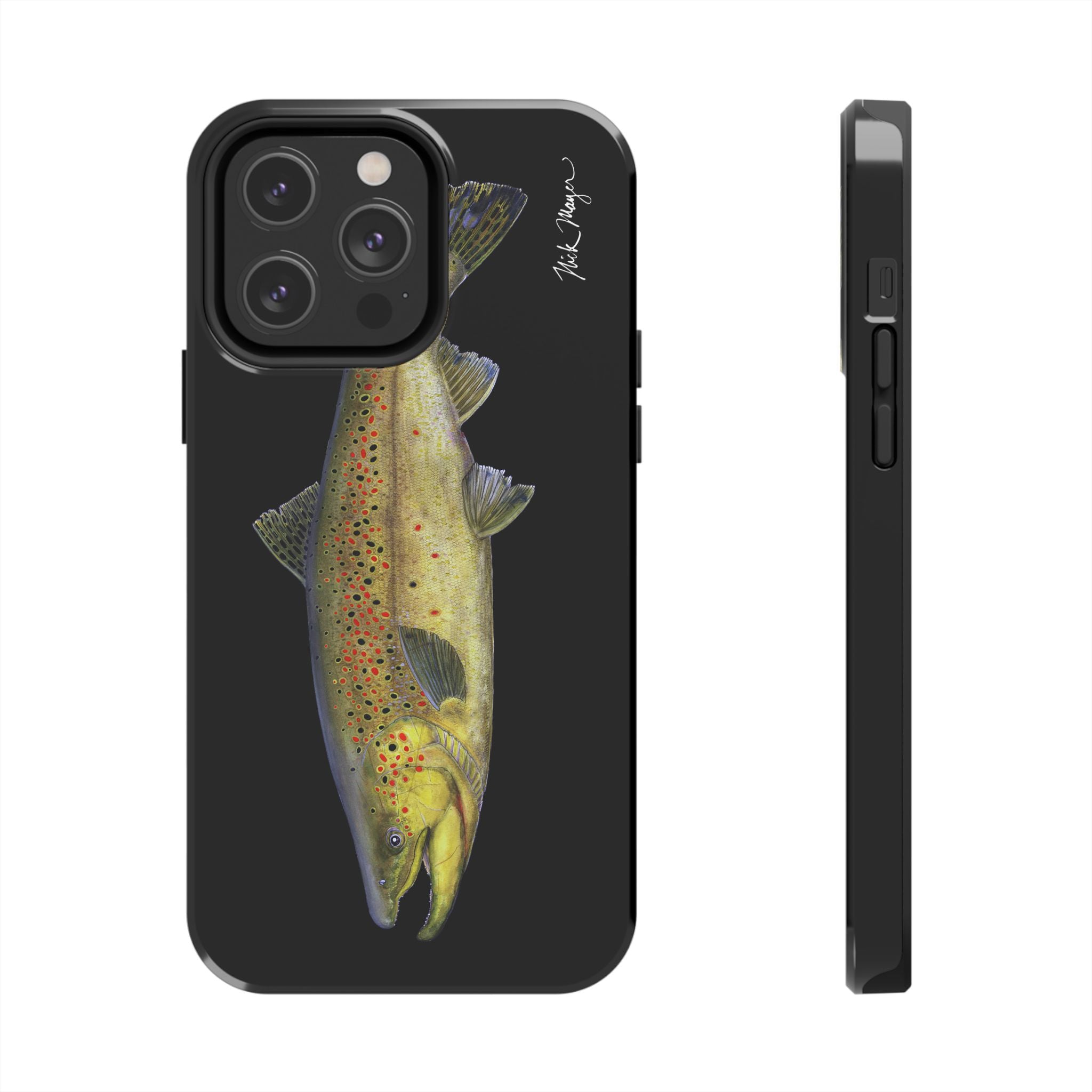 Brown Trout Black Phone Case (iPhone)