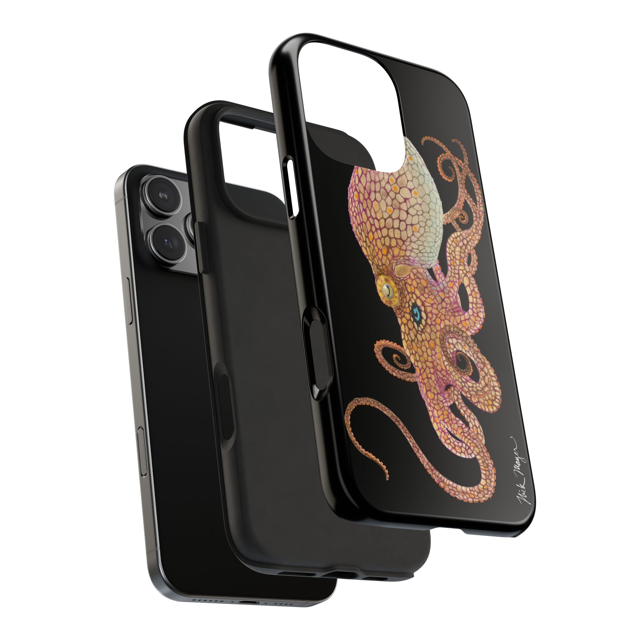 Two Spot Octopus Black Phone Case (iPhone)