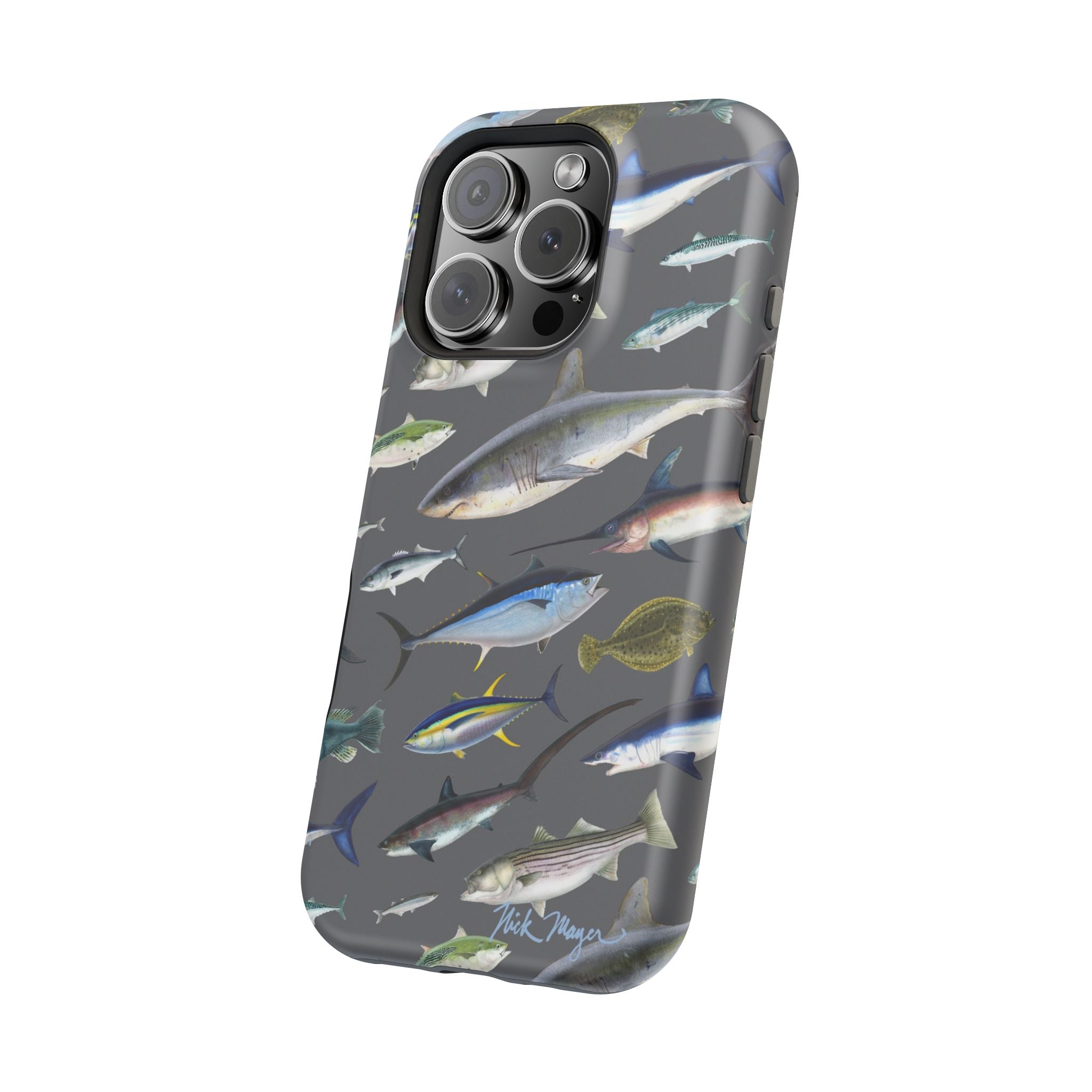 New England Offshore Fish Grey MagSafe iPhone Case