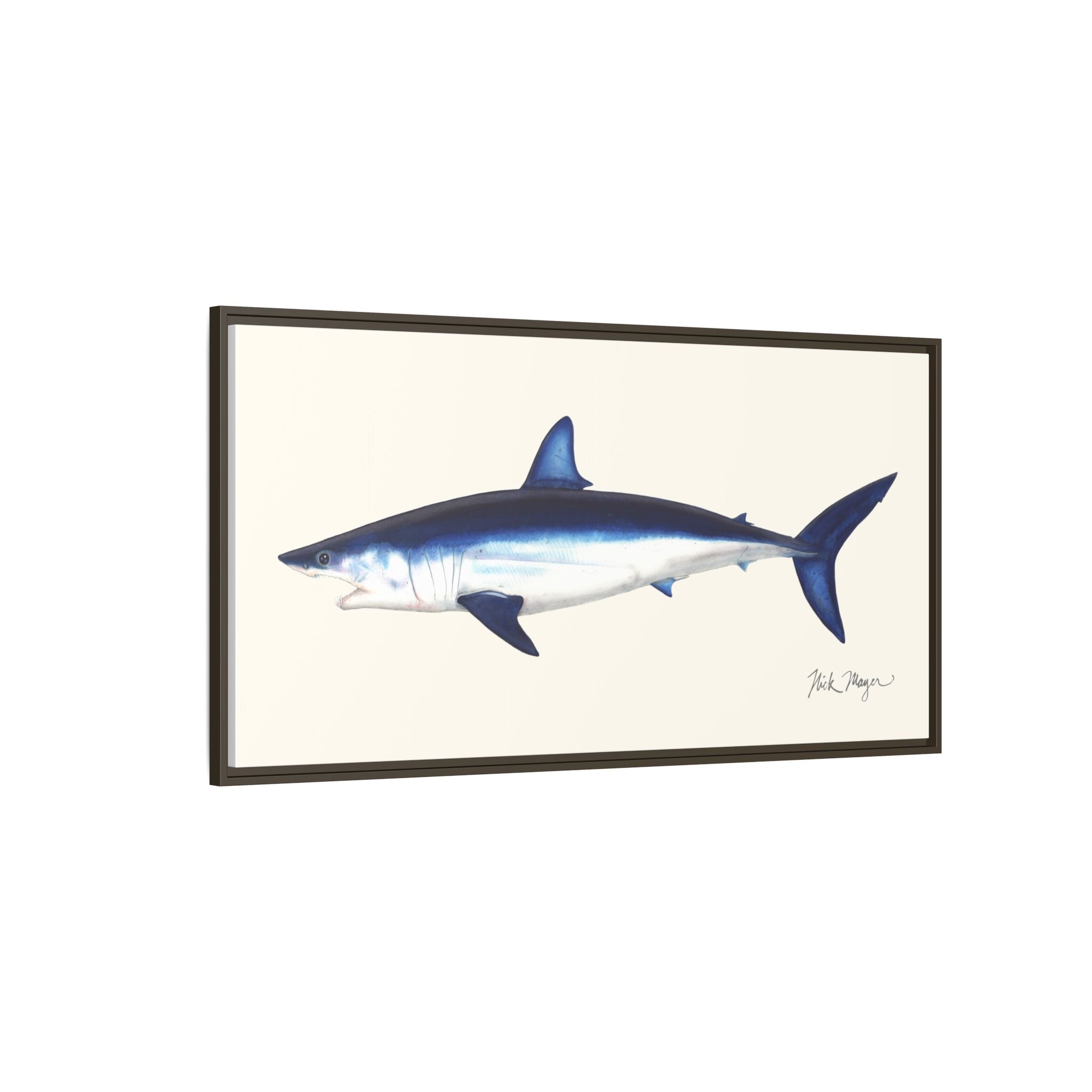 Mako Shark Framed Canvas Print Printify