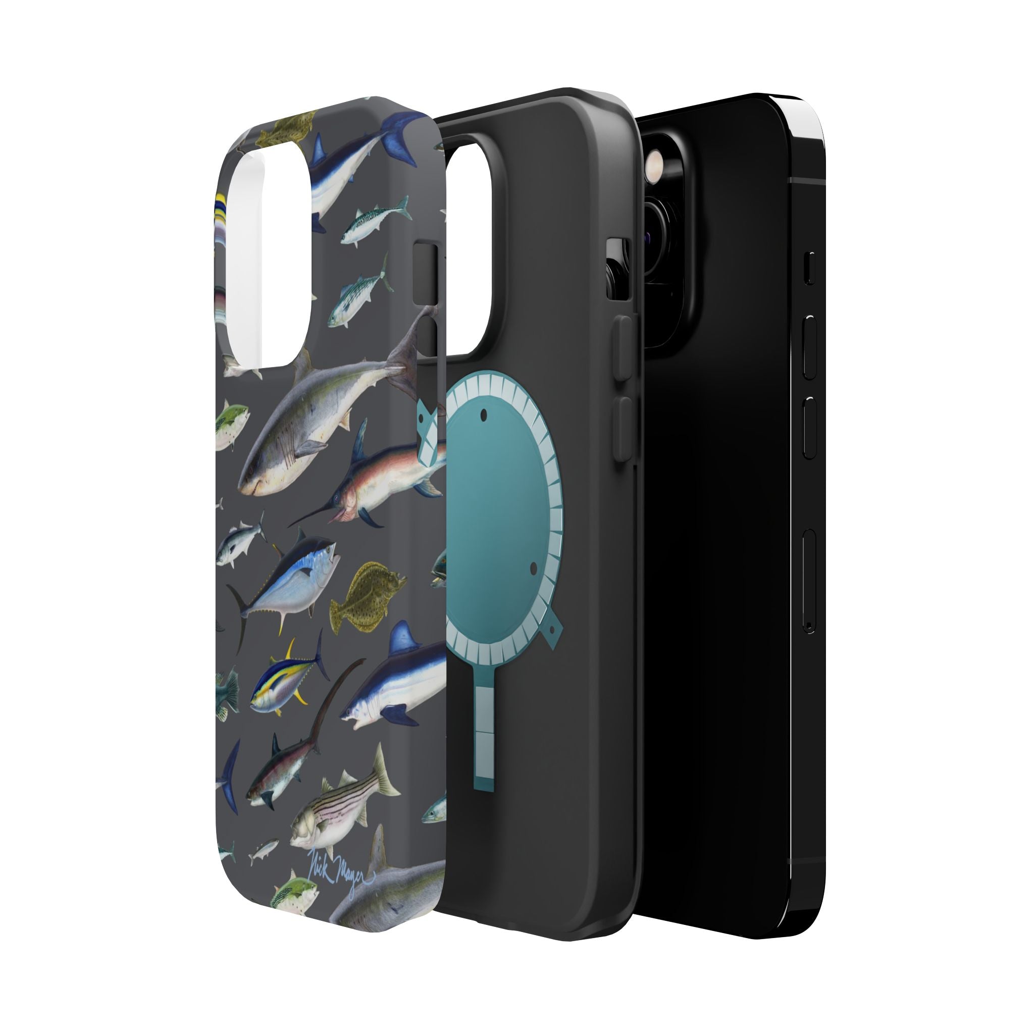 New England Offshore Fish Grey MagSafe iPhone Case