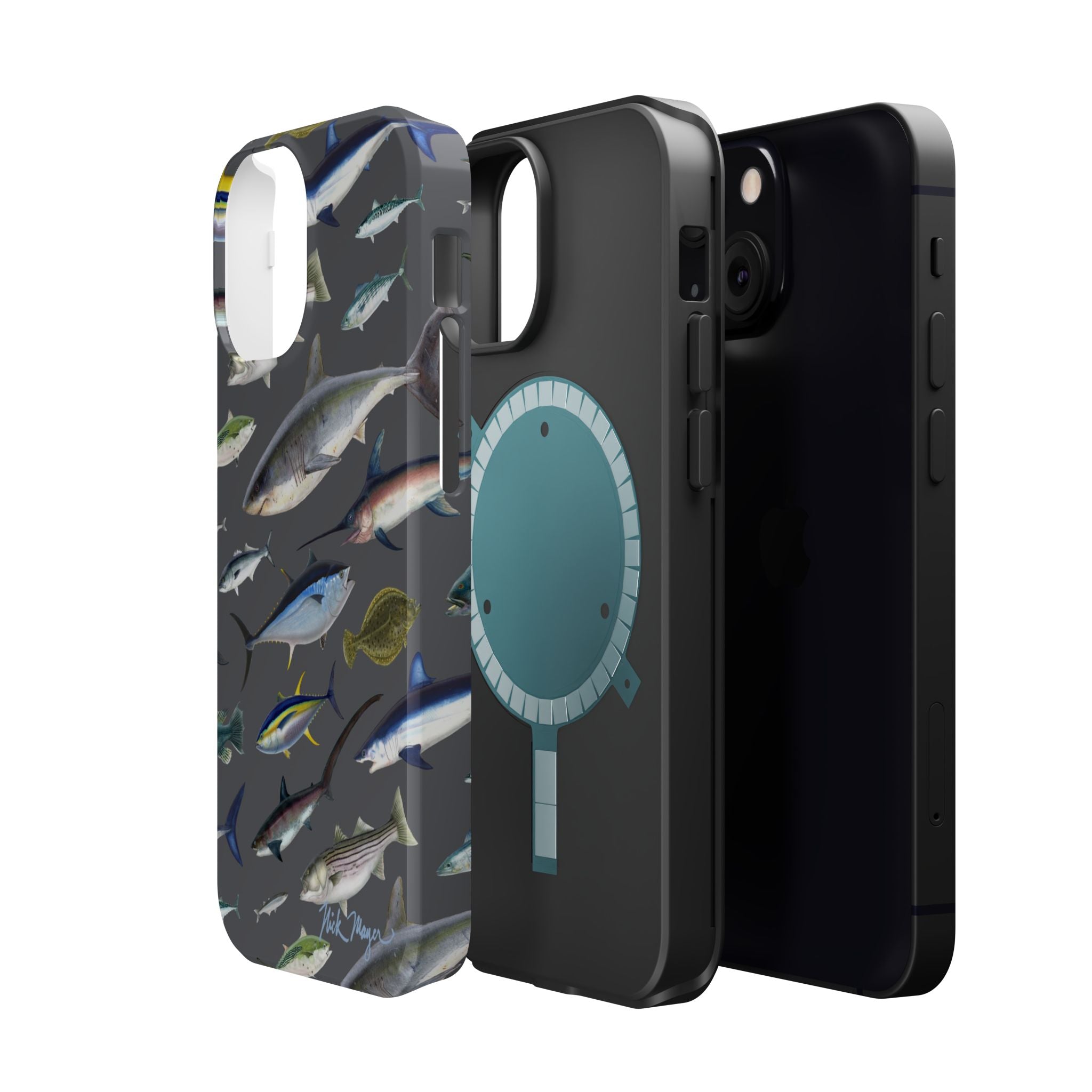 New England Offshore Fish Grey MagSafe iPhone Case