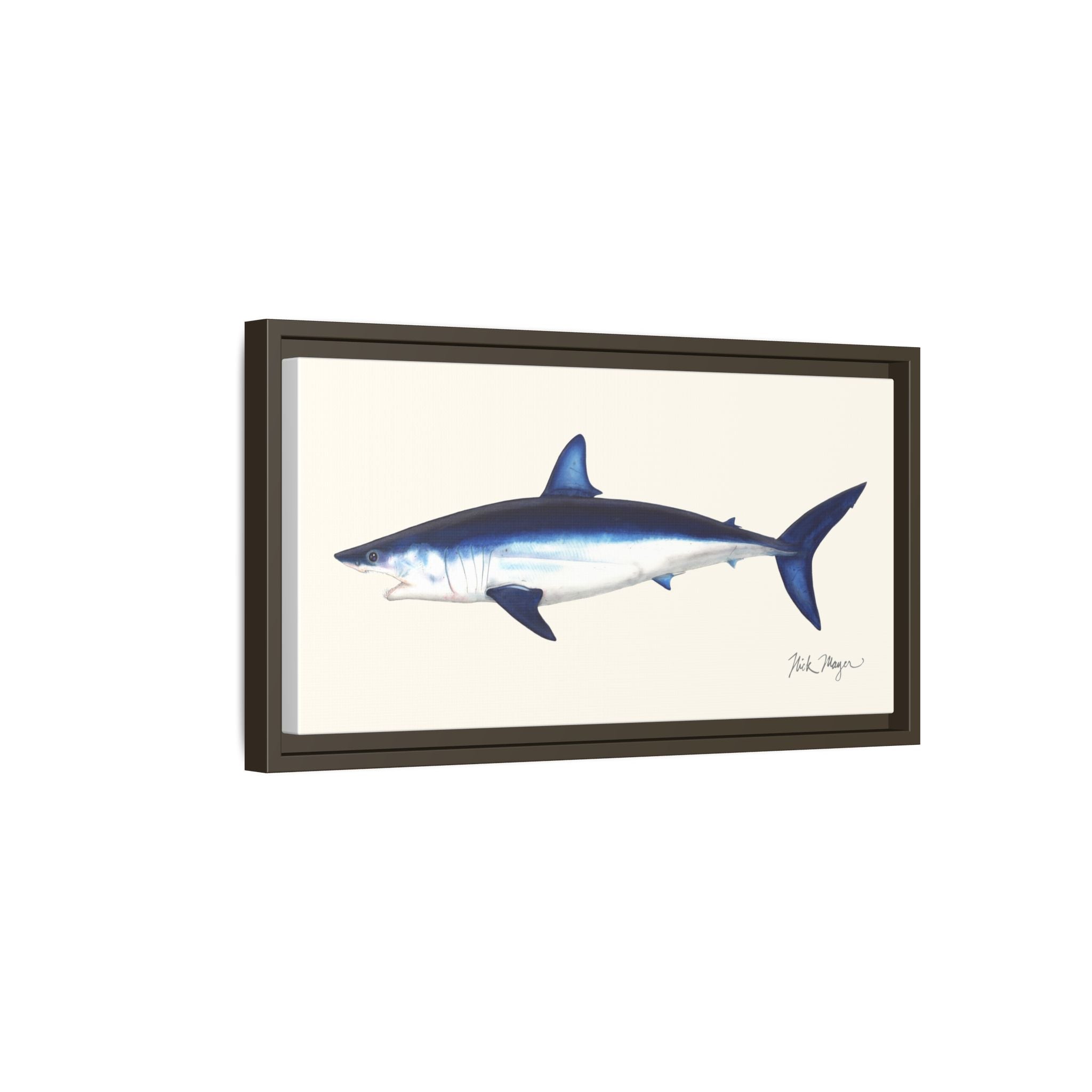 Mako Shark Framed Canvas Print Printify
