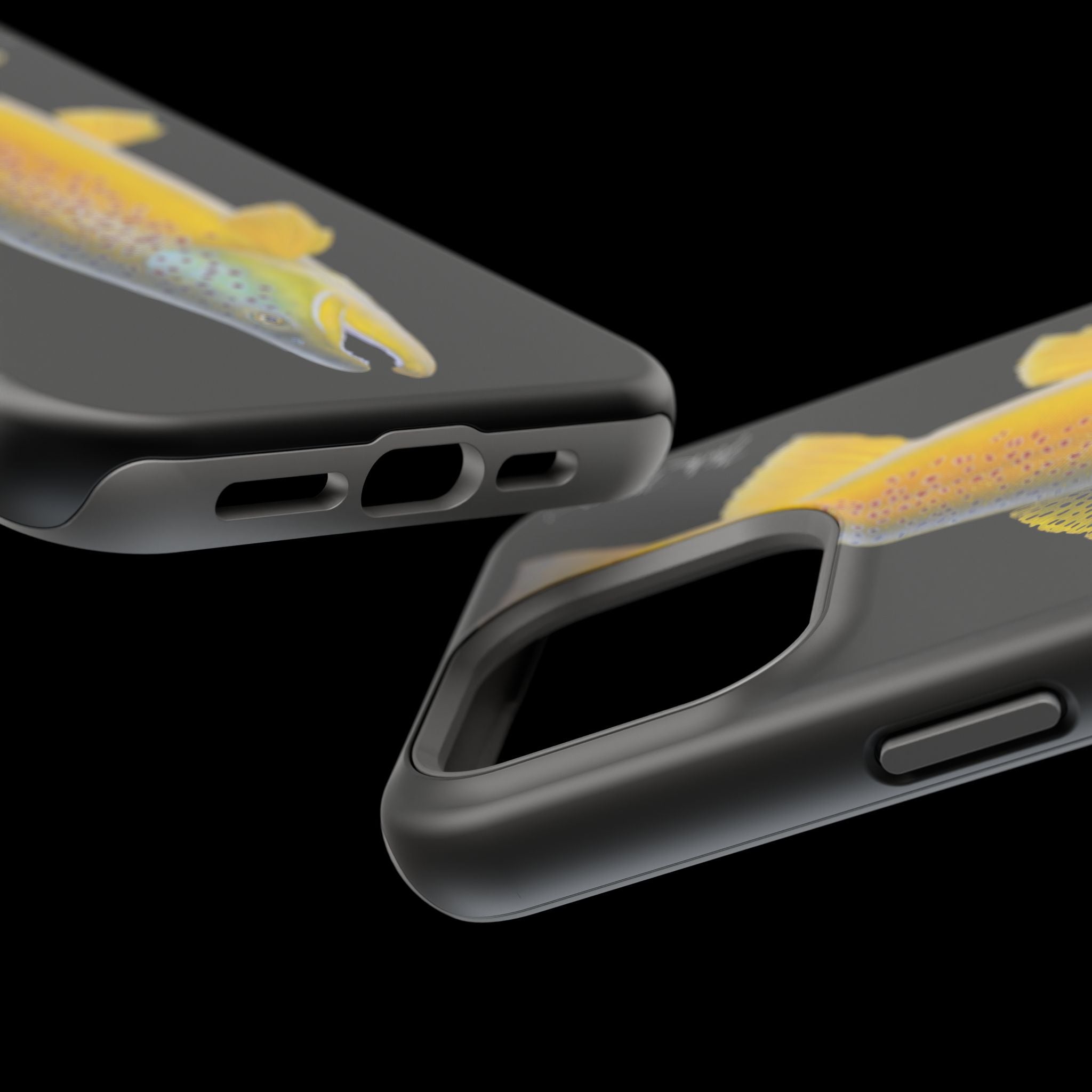 Brown Trout 3 Black MagSafe iPhone Case