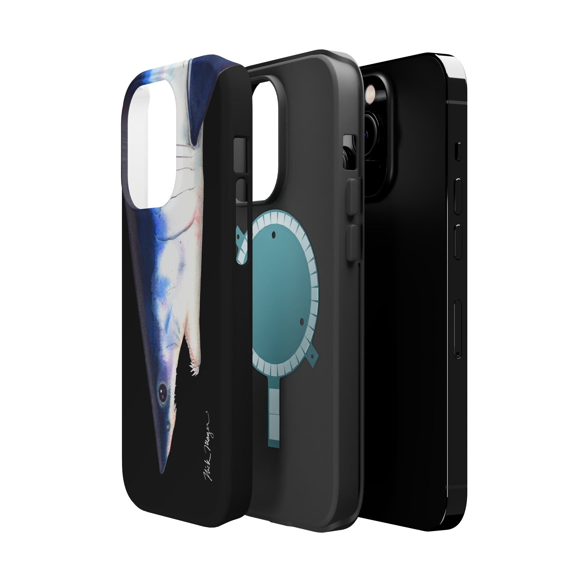 Mako Shark Face MagSafe Black iPhone Case