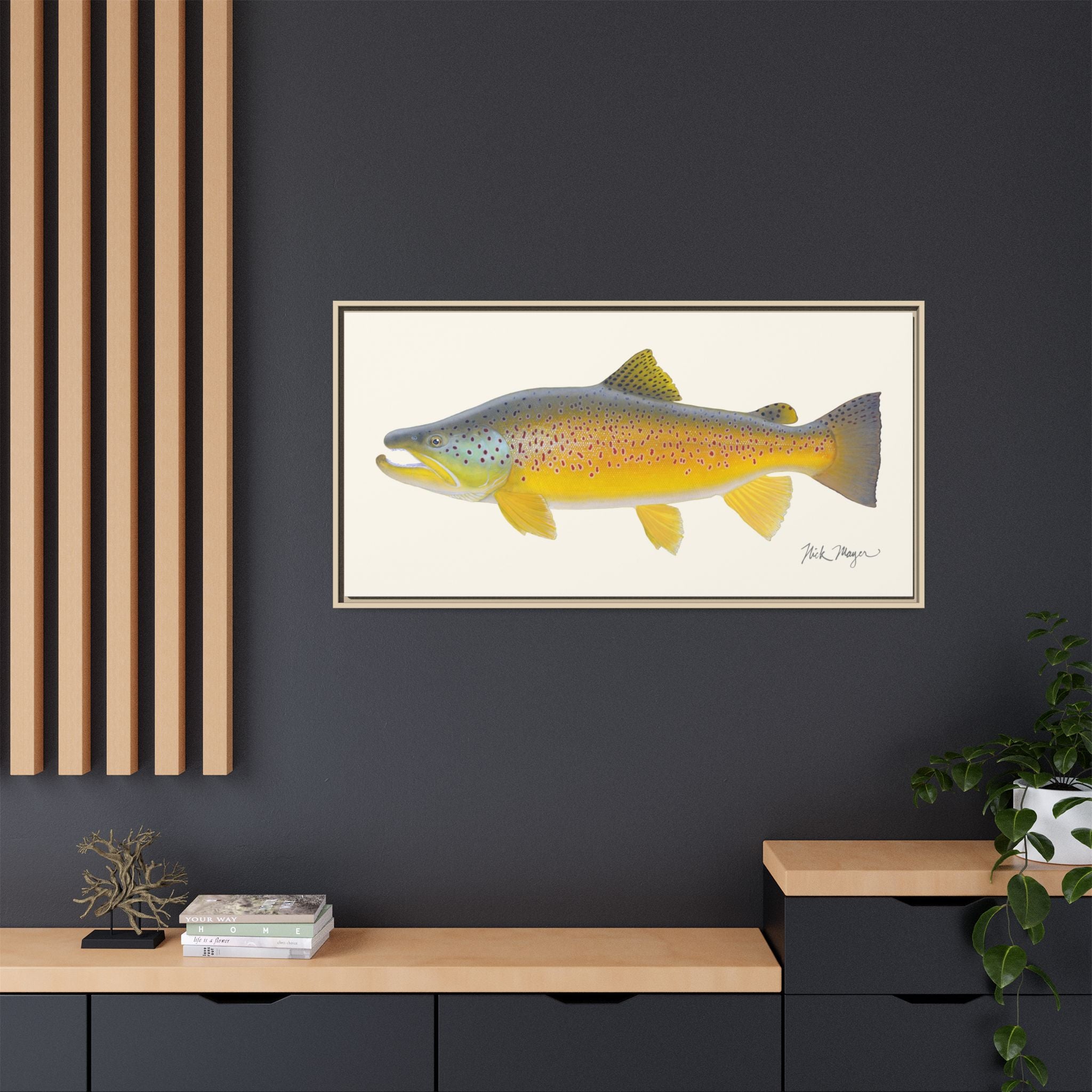 Brown Trout III Framed Canvas Print Printify