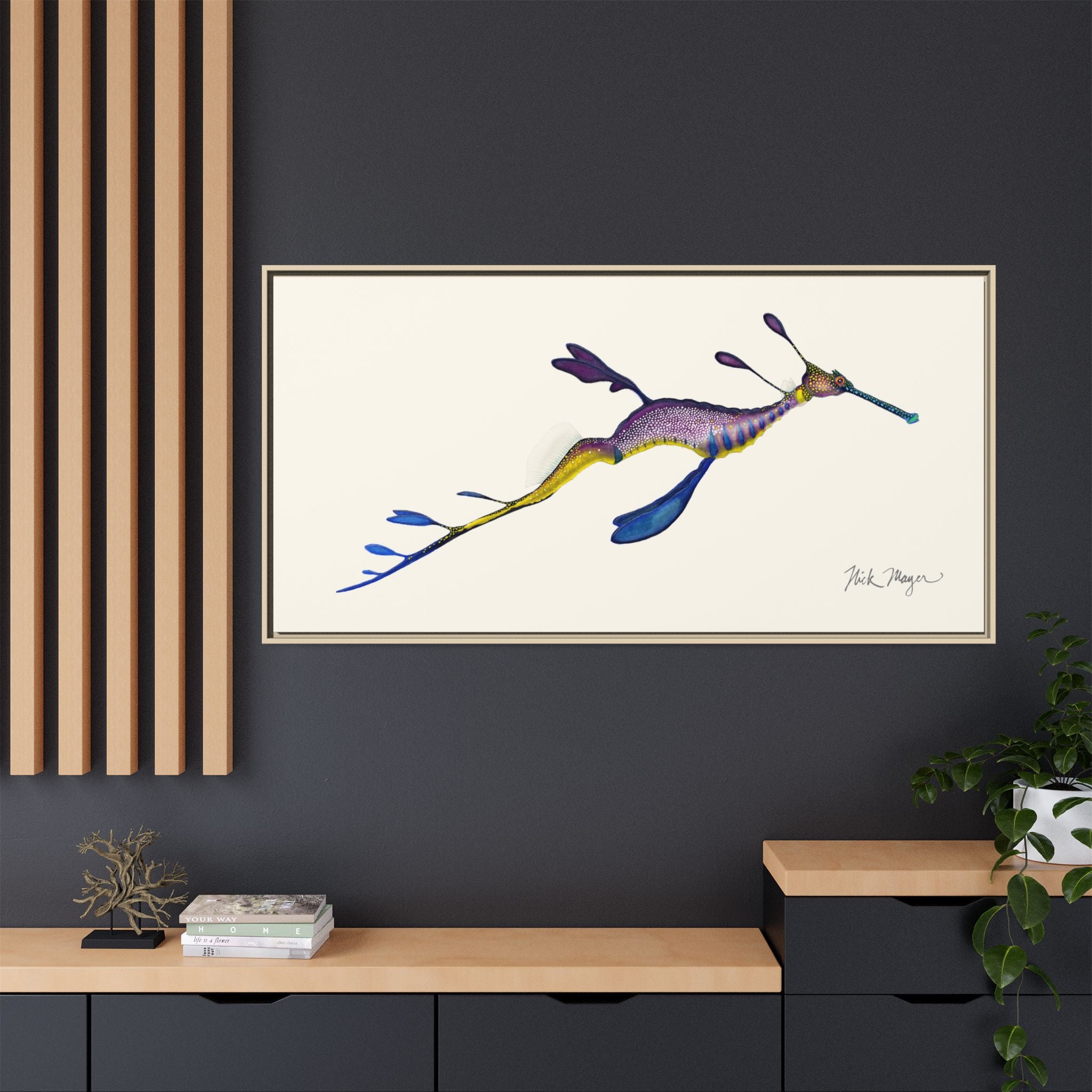 Weedy Sea Dragon Framed Canvas Print Printify