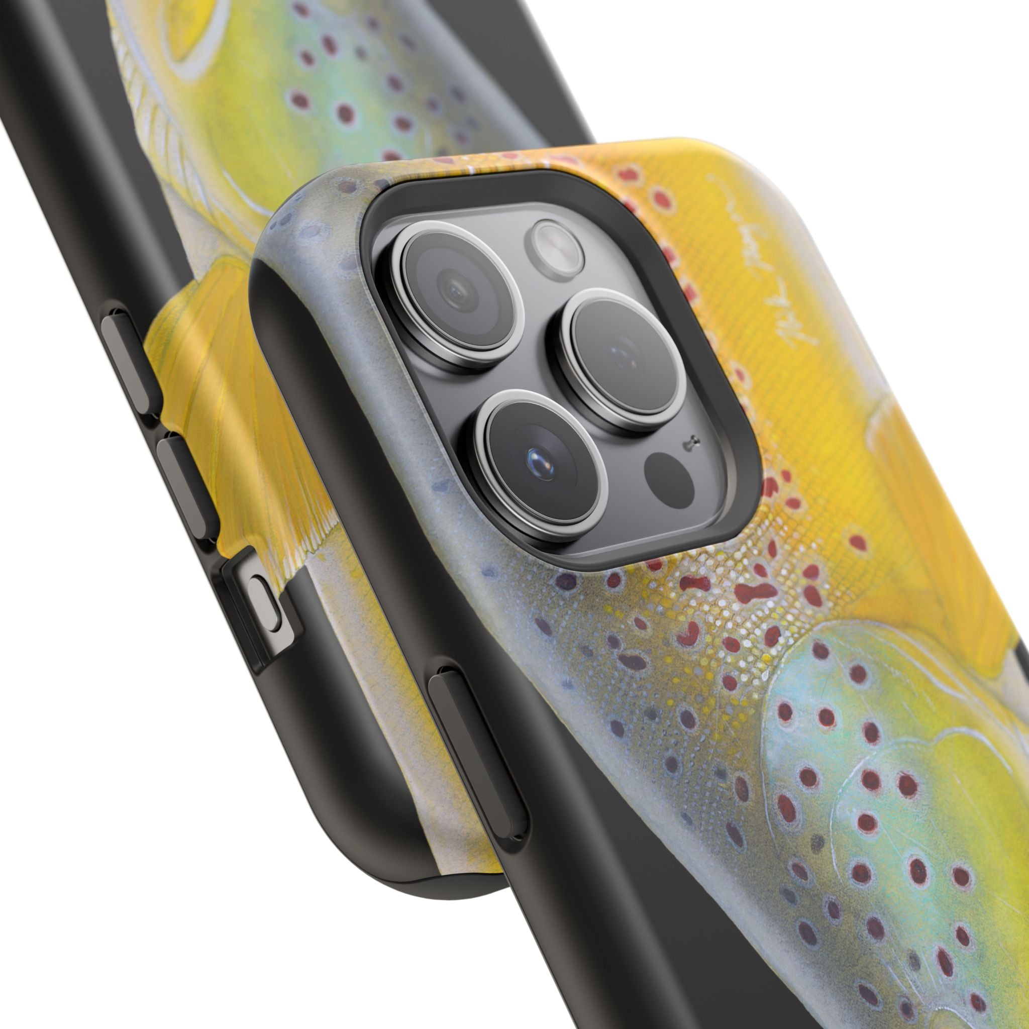 Brown Trout 3 Face Black MagSafe iPhone Case