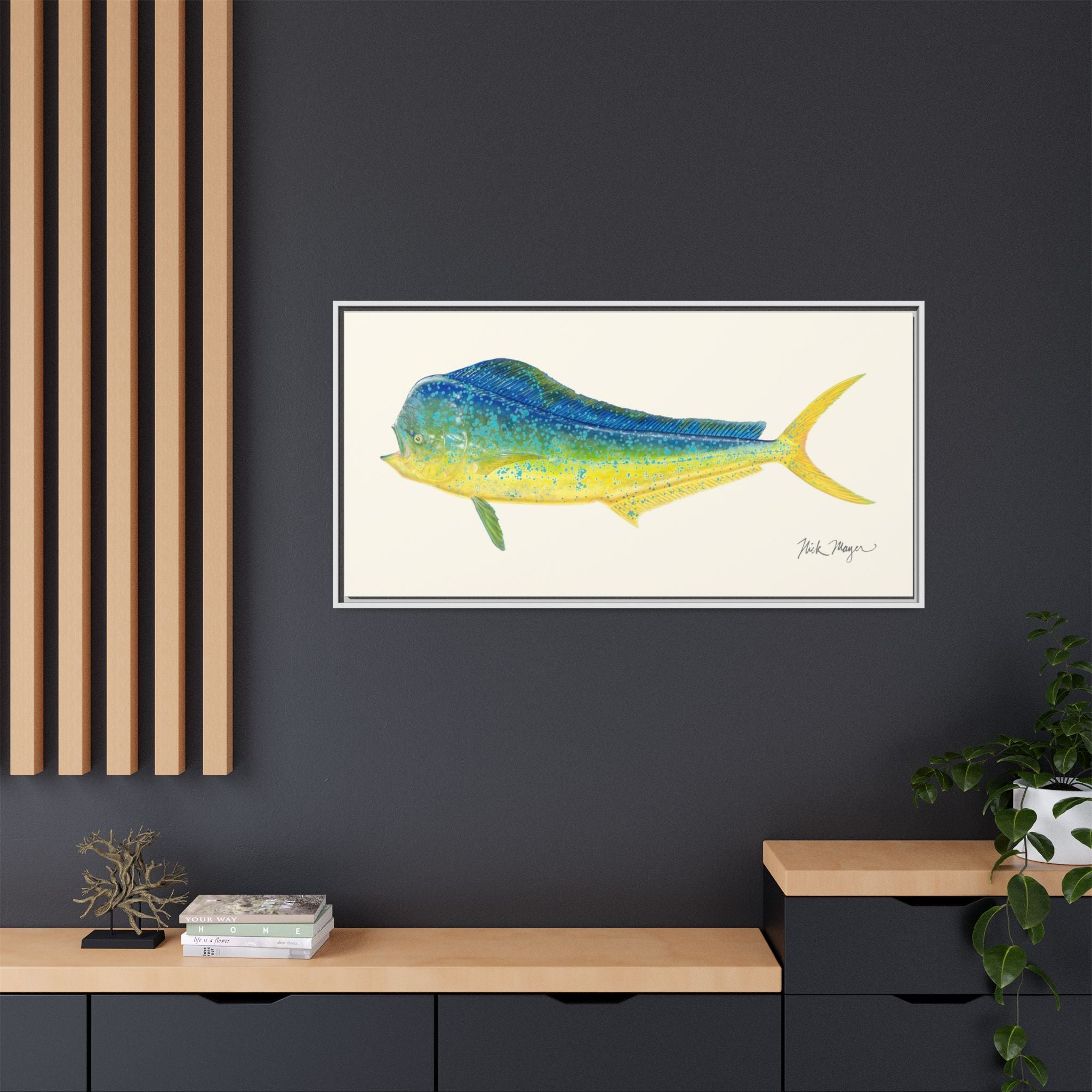 Bull Mahi Mahi Framed Canvas Print Printify
