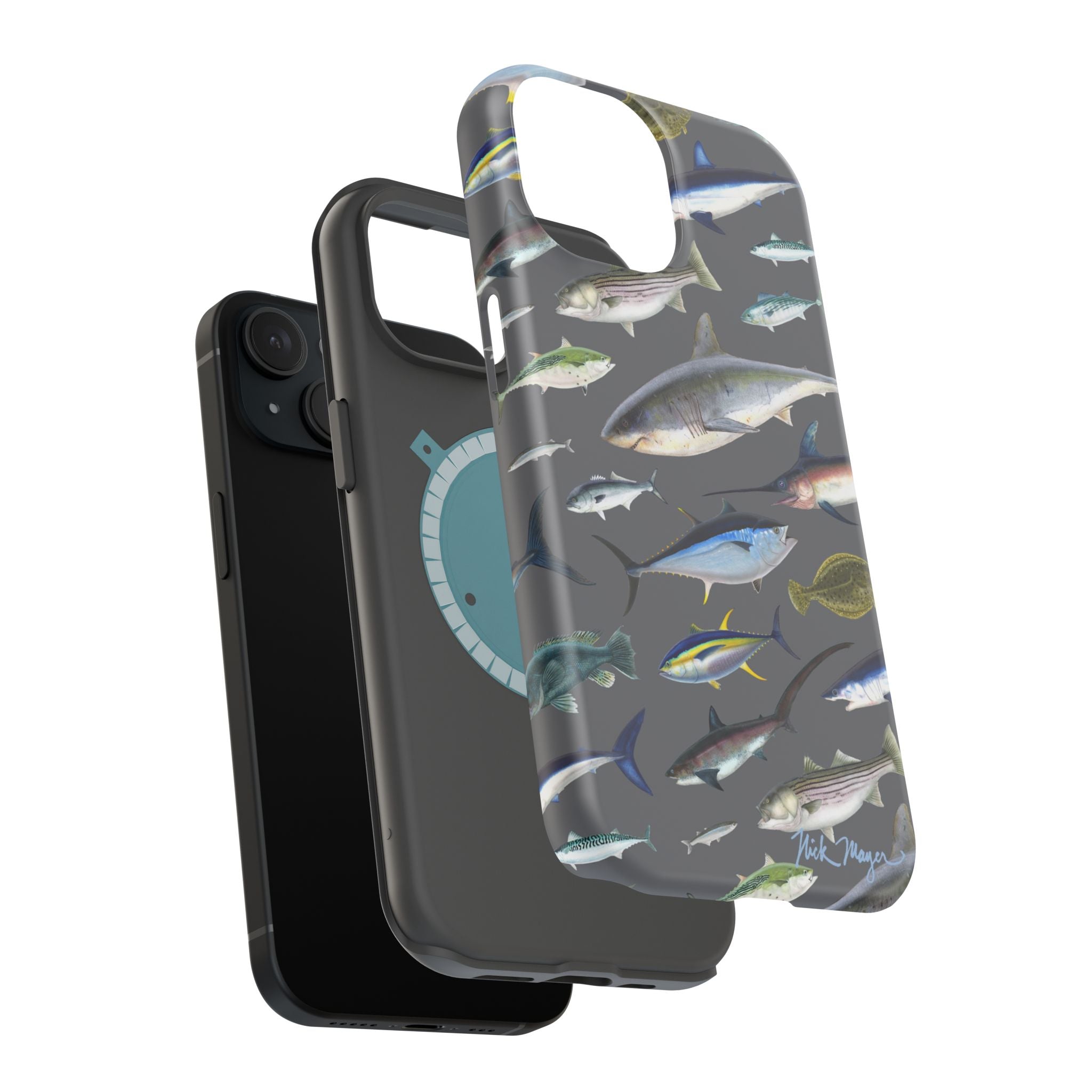 New England Offshore Fish Grey MagSafe iPhone Case