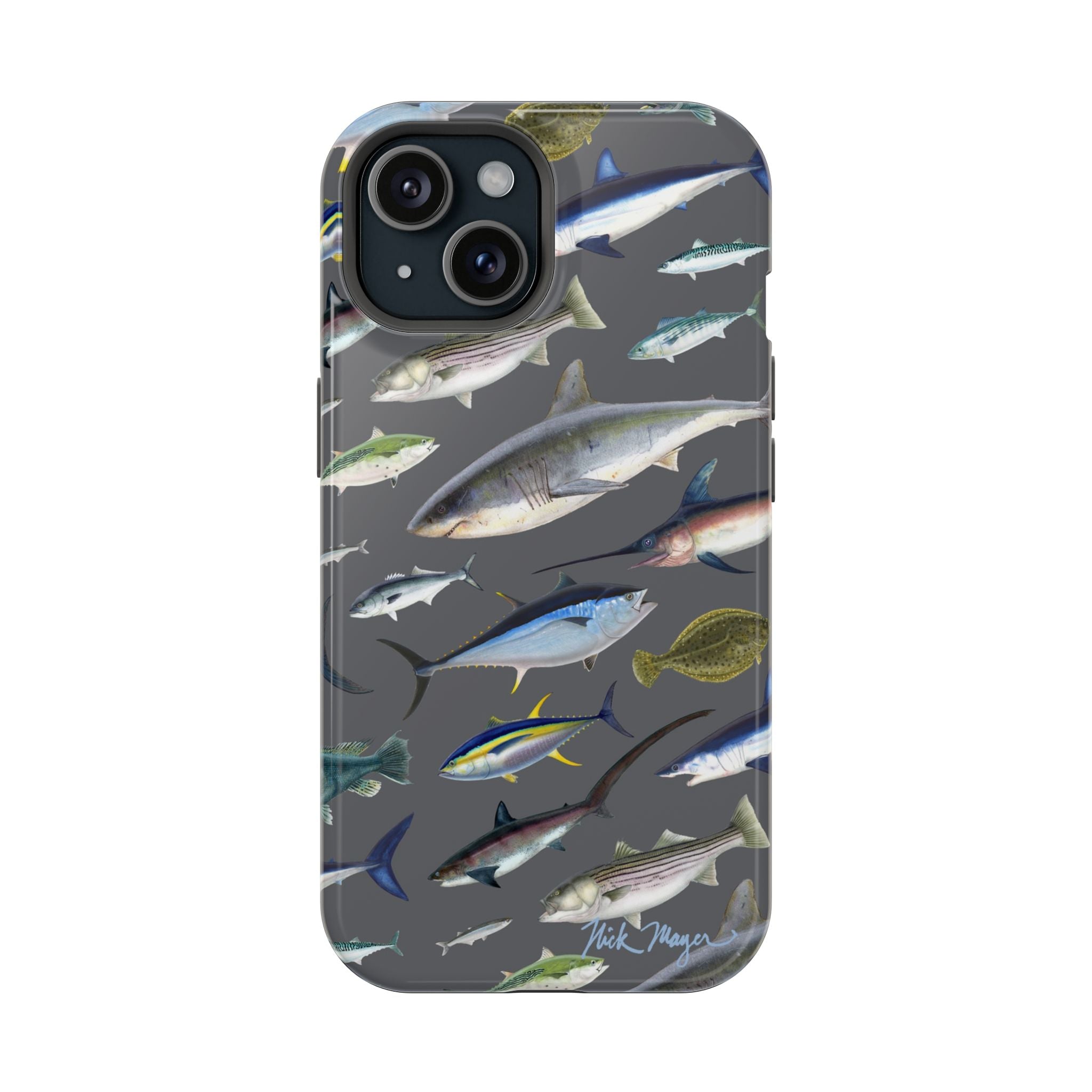 New England Offshore Fish Grey MagSafe iPhone Case