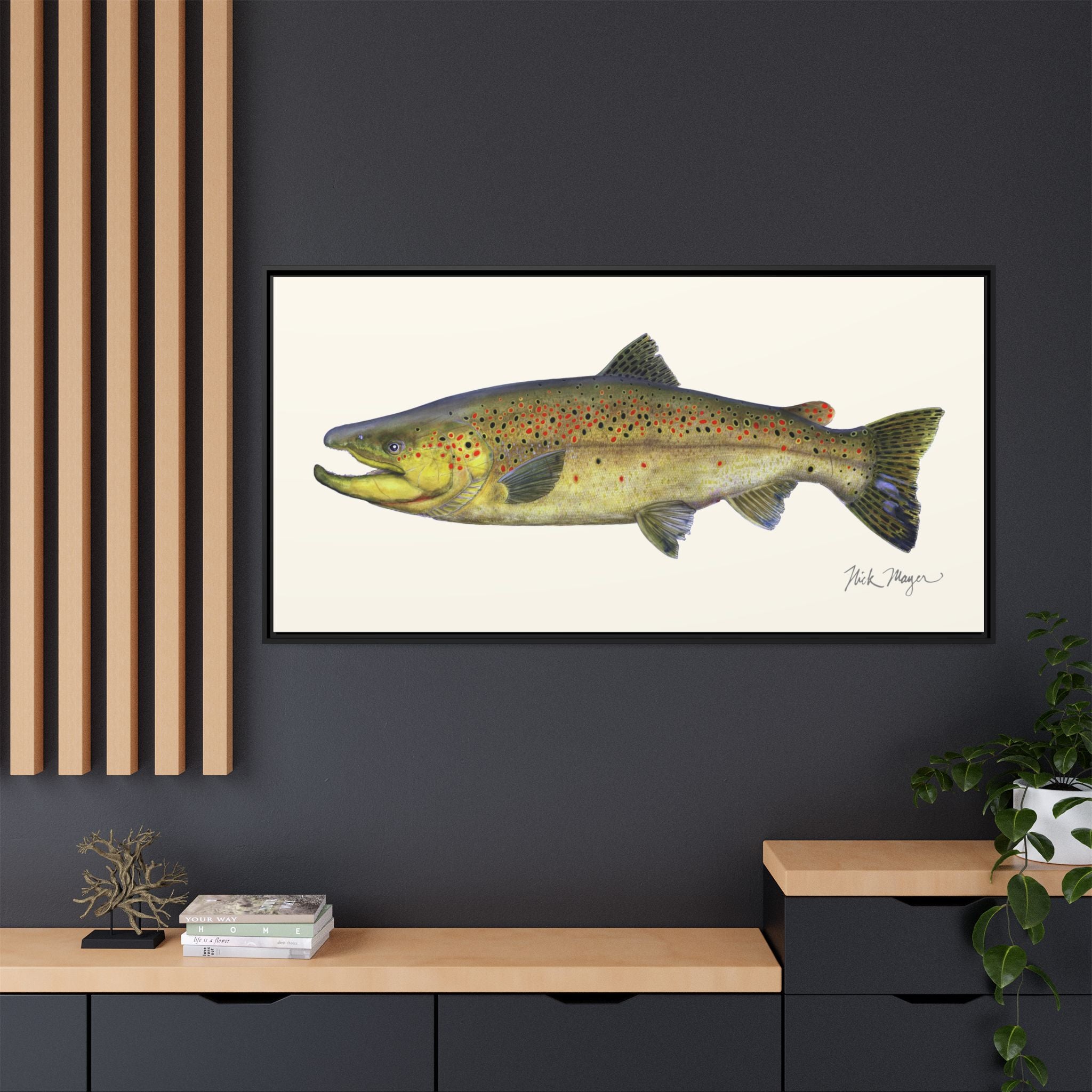 Brown Trout I Framed Canvas Print Printify