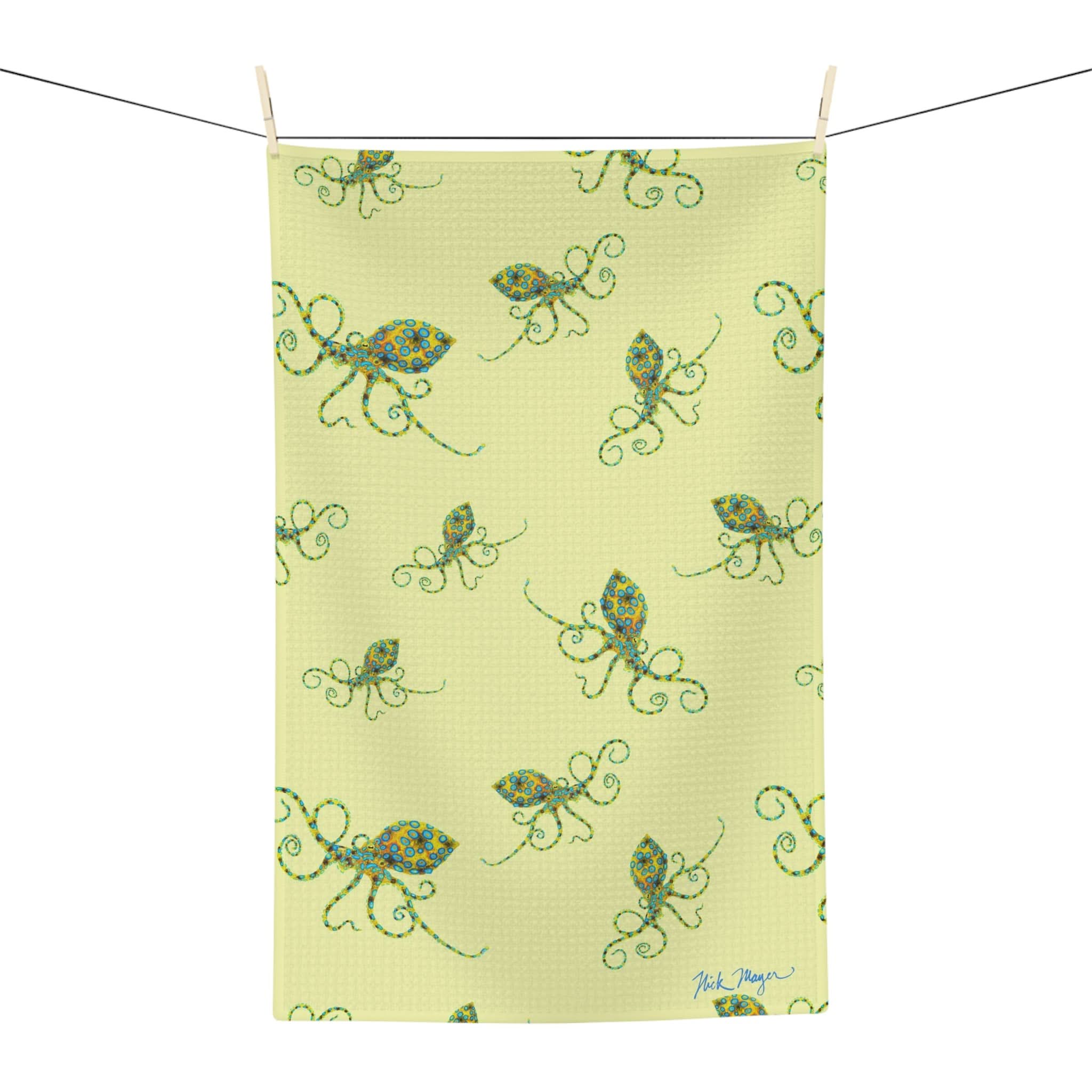 Yellow Octopus Soft Kitchen Towel